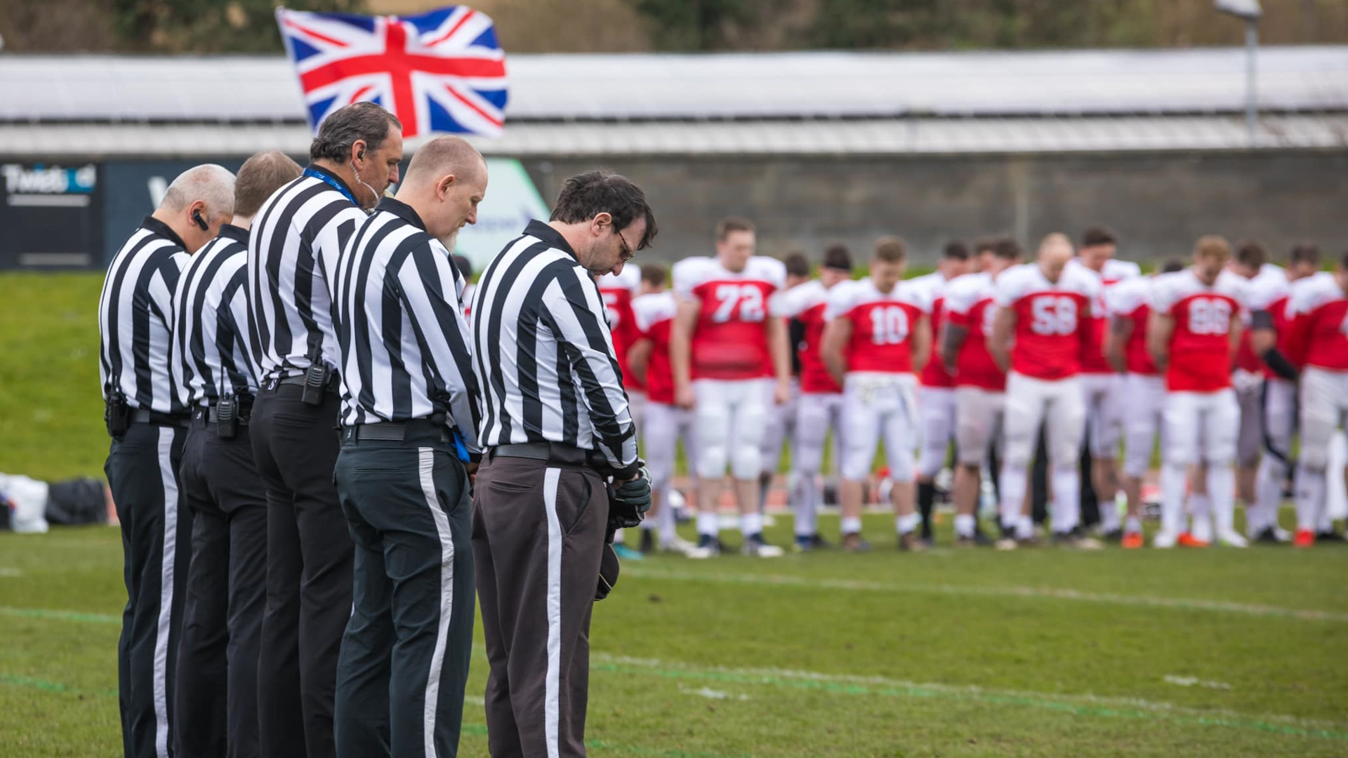 Referees before Army v Yorkshire Rams American Football