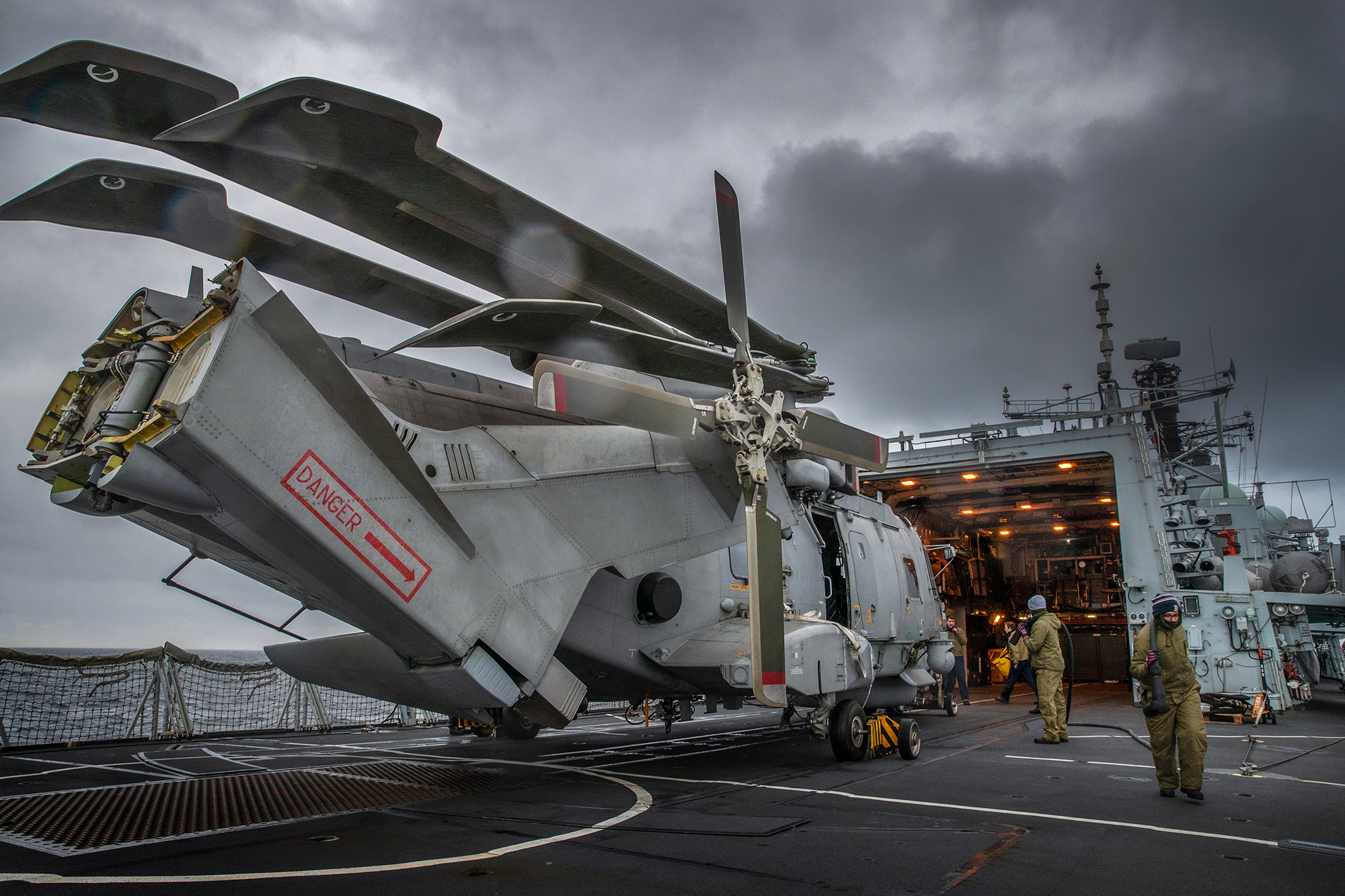 Royal Navy submarine hunters, HMS Kent and HMS Westminster, each have a subamrine hunting Merlin Mk2 helicopter embarked (Picture: Royal Navy).