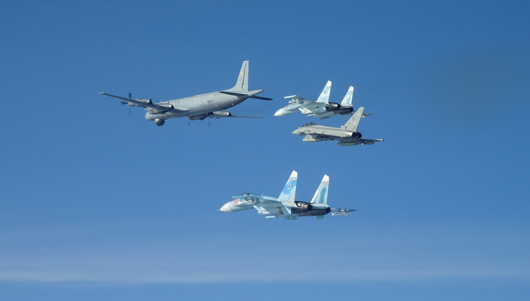 NATO aircraft shadowing Russian jets (Picture: NATO).