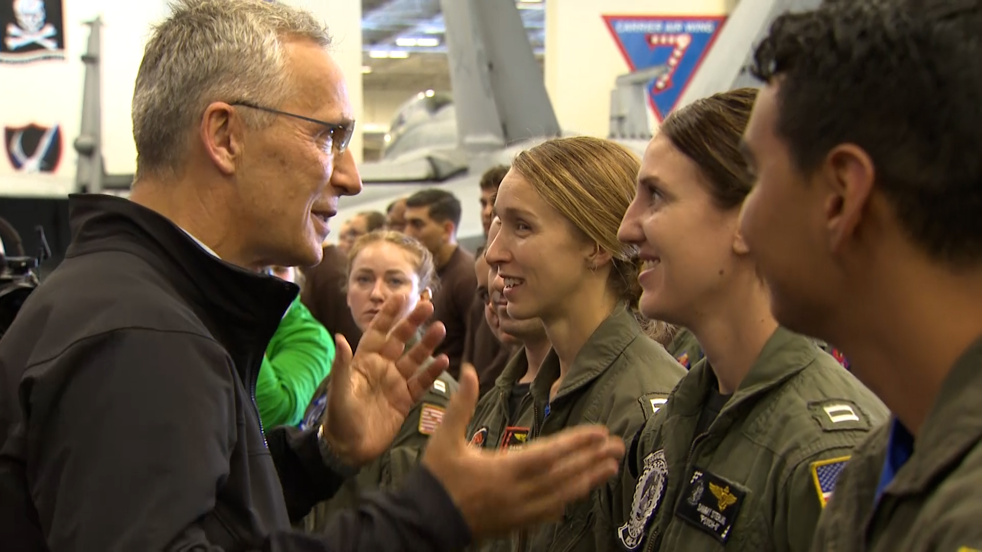 NATO sec Mr. Stoltenberg addressed USS George H.W. Bush's crew and met sailors and pilots 26102022 CREDIT NATO TV