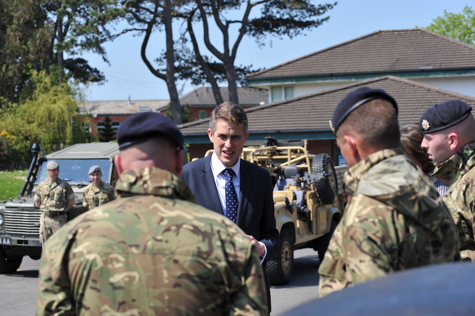 Gavin Williamson with reserves in Northern Ireland