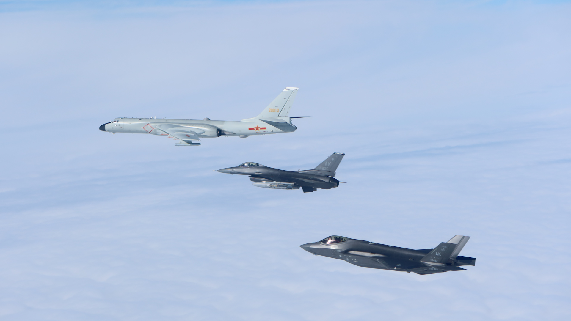 Chinese H-6 bomber is intercepted by US aircraft near Alaska