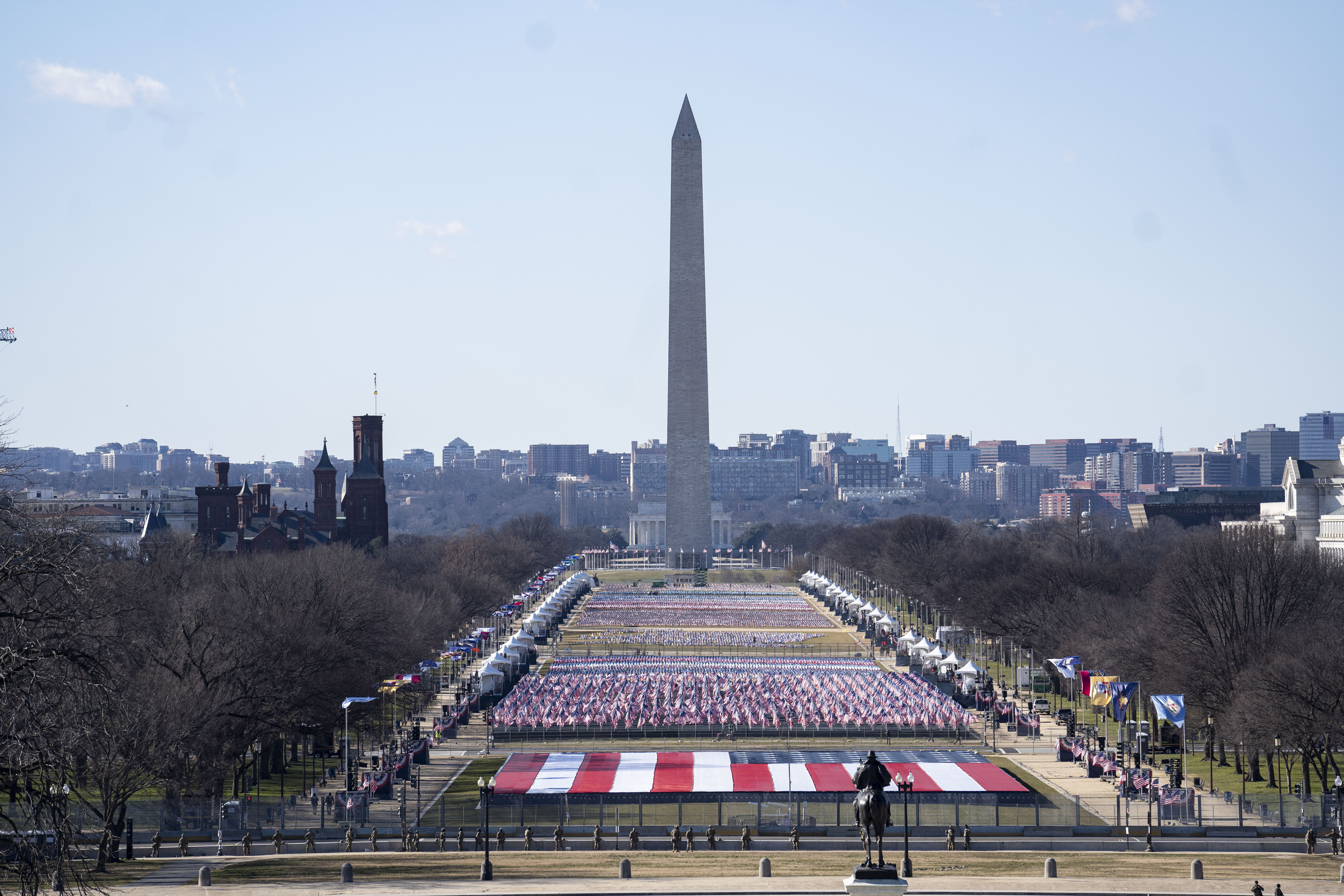 The National Mall in Washington DC ahead of the inauguration (Picture: PA).