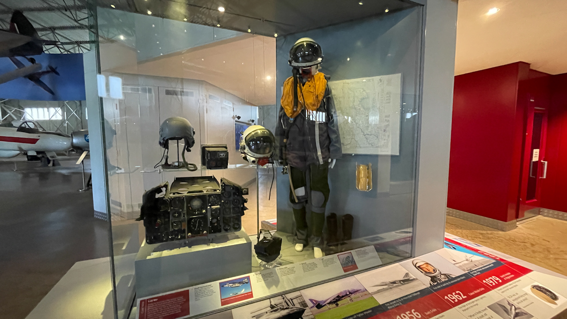 A flight suit on display at The National Museum Flight