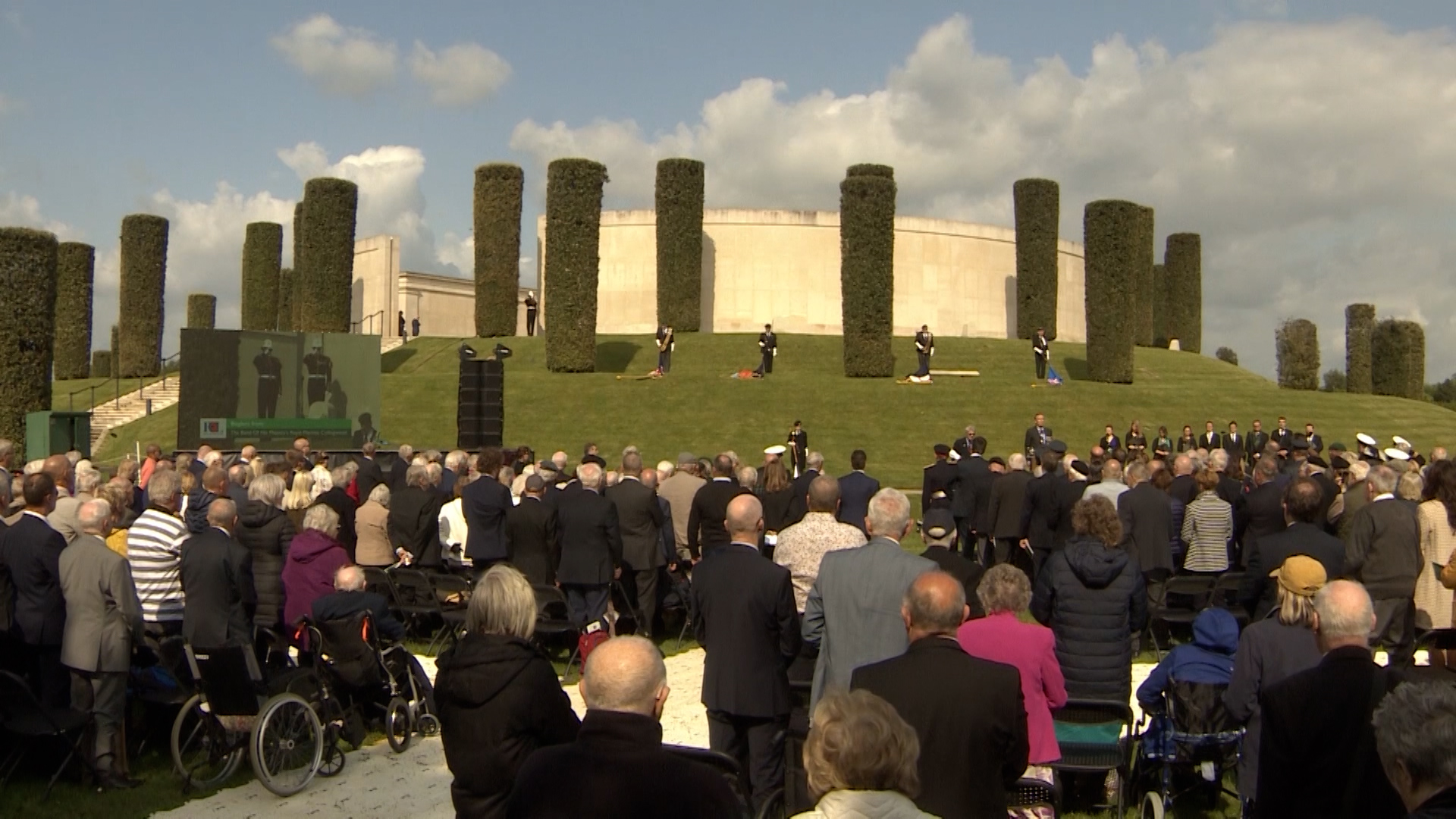National Service 60 years on ceremony veterans National Memorial Arboretum NMA Staffordshire 160523 CREDIT BFBS