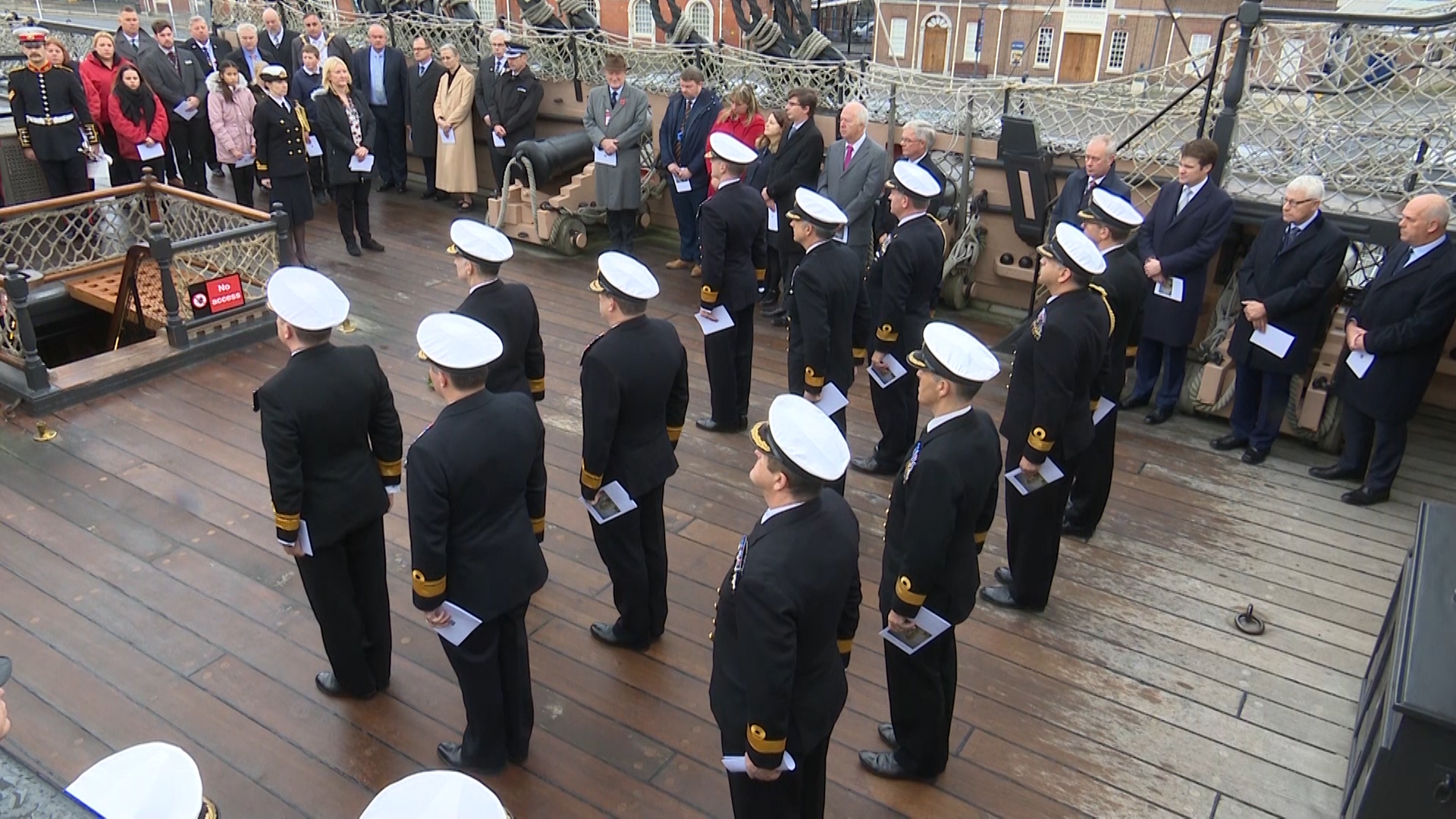 Naval personnel mark Trafalgar Day.