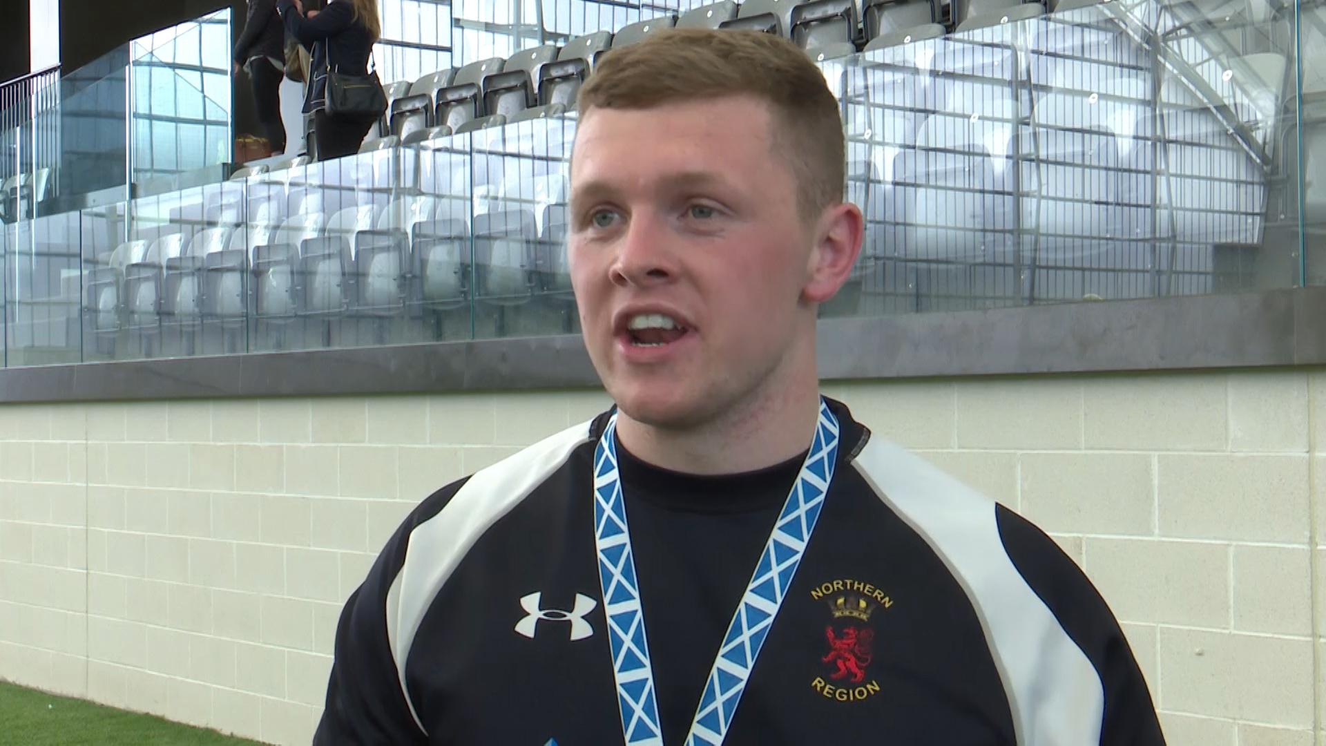Tyler Holland was wearing his winning medal with pride at the post-match interview.