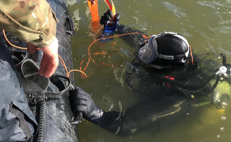 Navy diver Thames