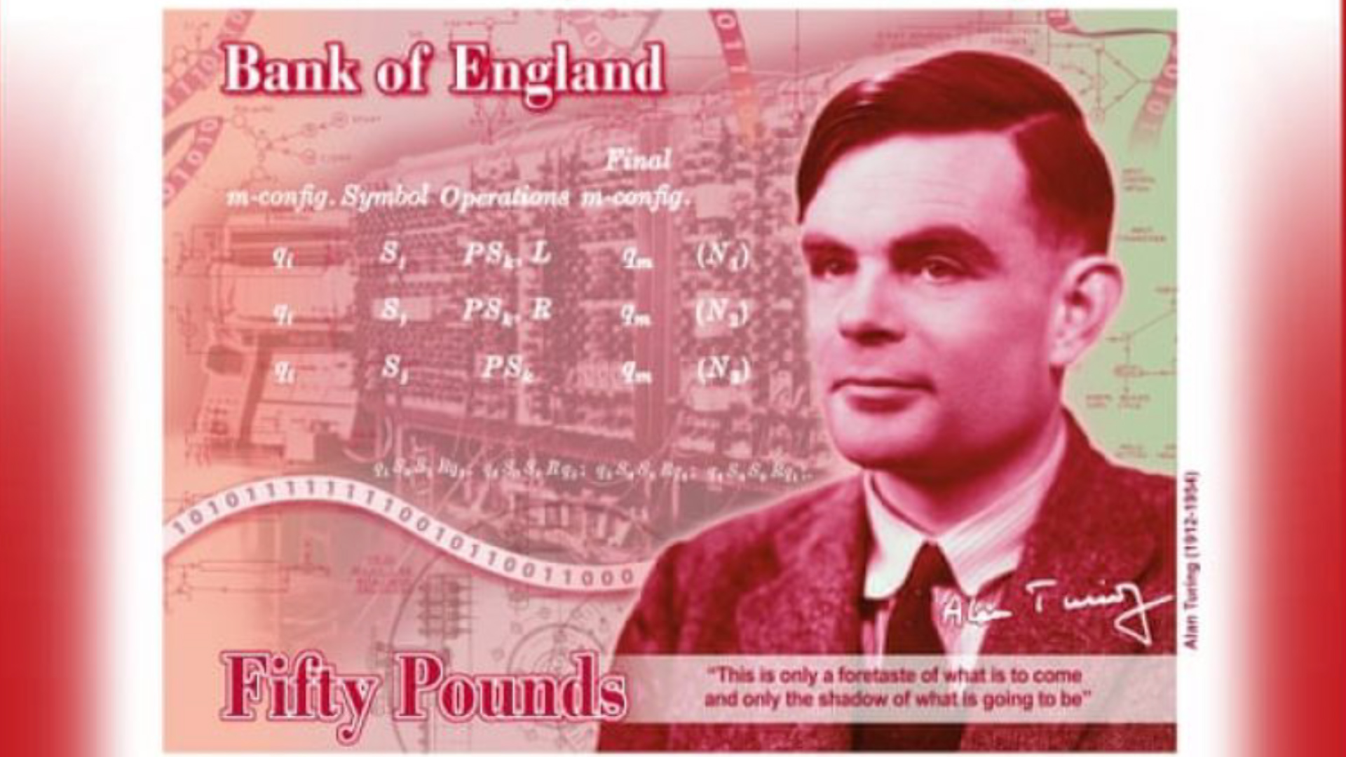 New 50 pound note with Alan Turing