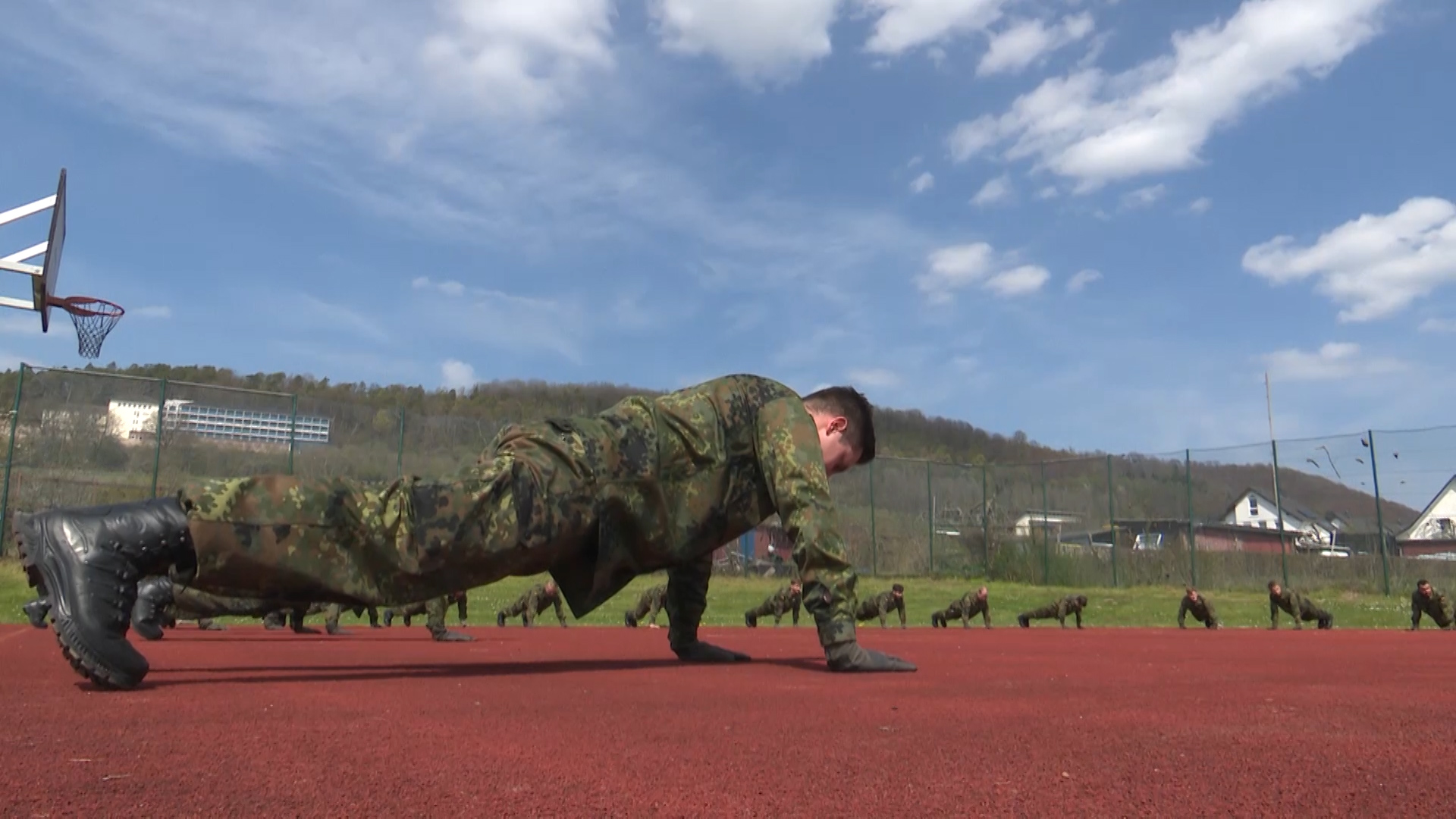 New recruits training at barracks in Hoexter.