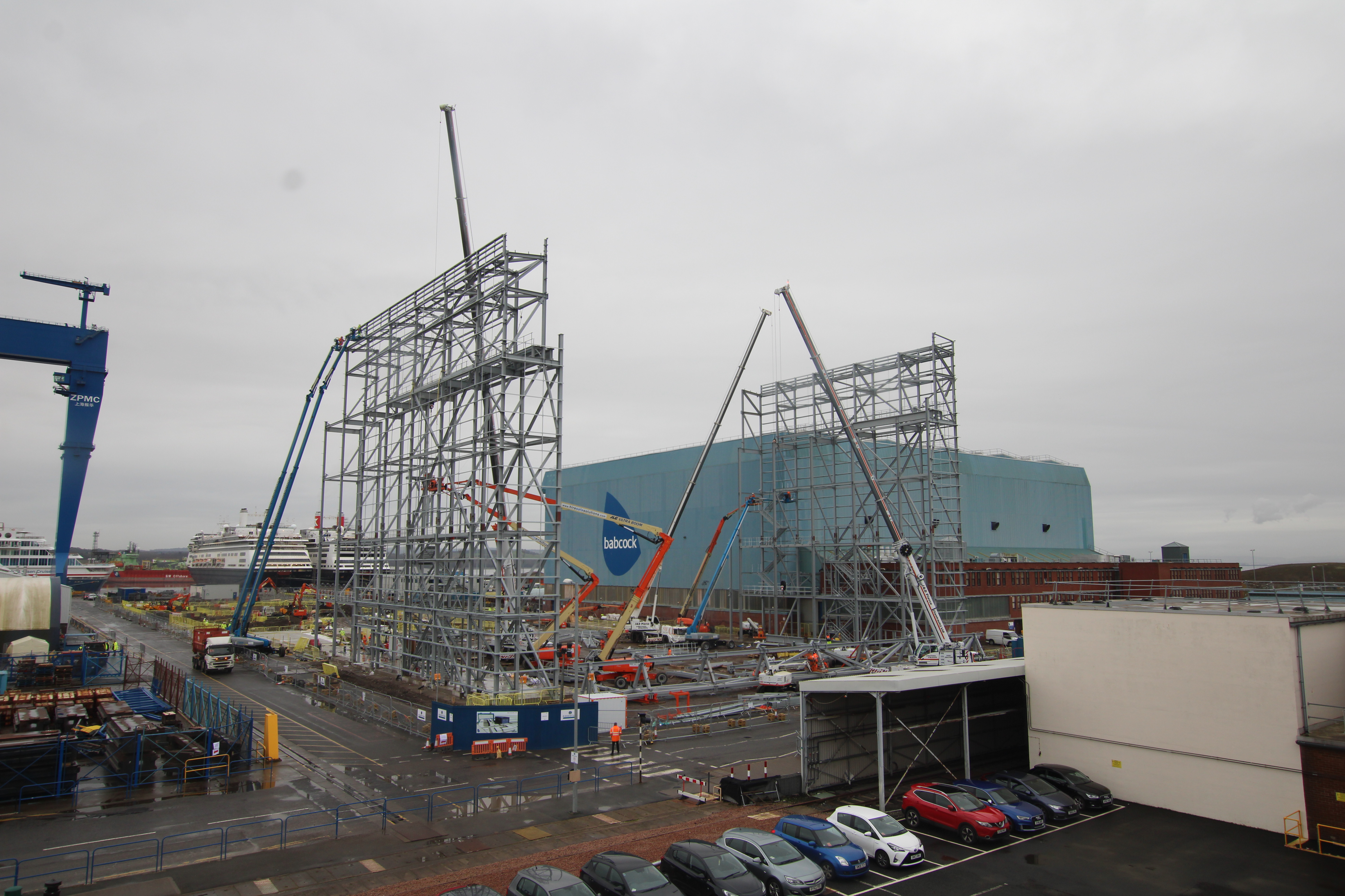 Cover image: Progress on the new assembly hall (Picture: MOD).
