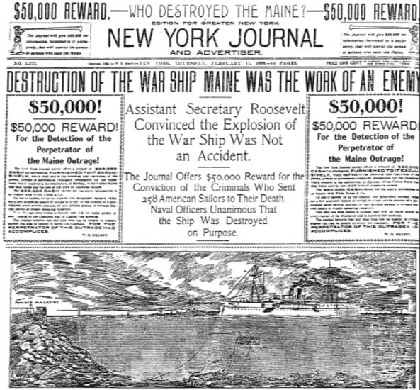 New York Journal USS Maine front page