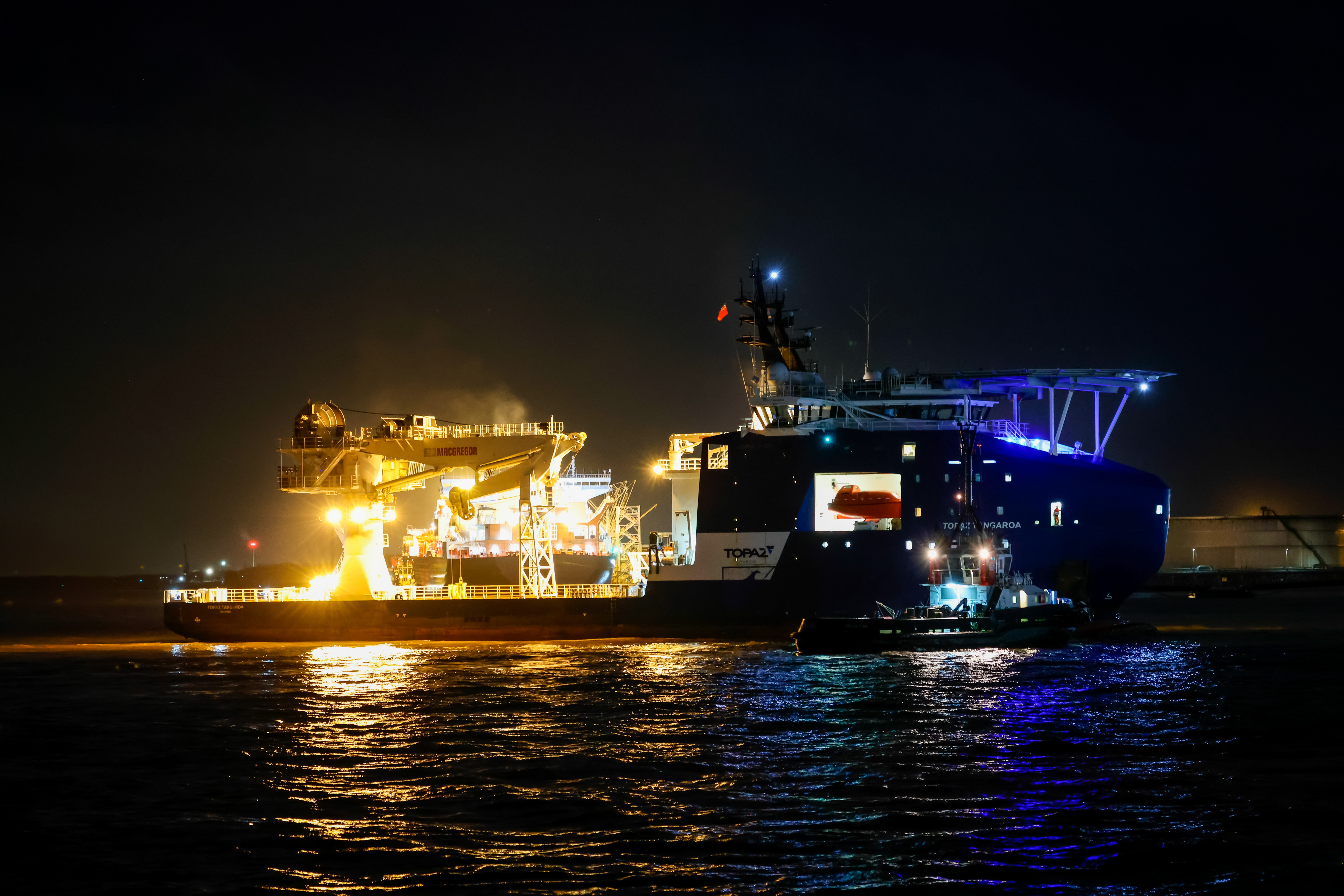 The vessel, which was named ‘Topaz Tangaroa’ is due to be operational in the Summer (Picture: MOD).