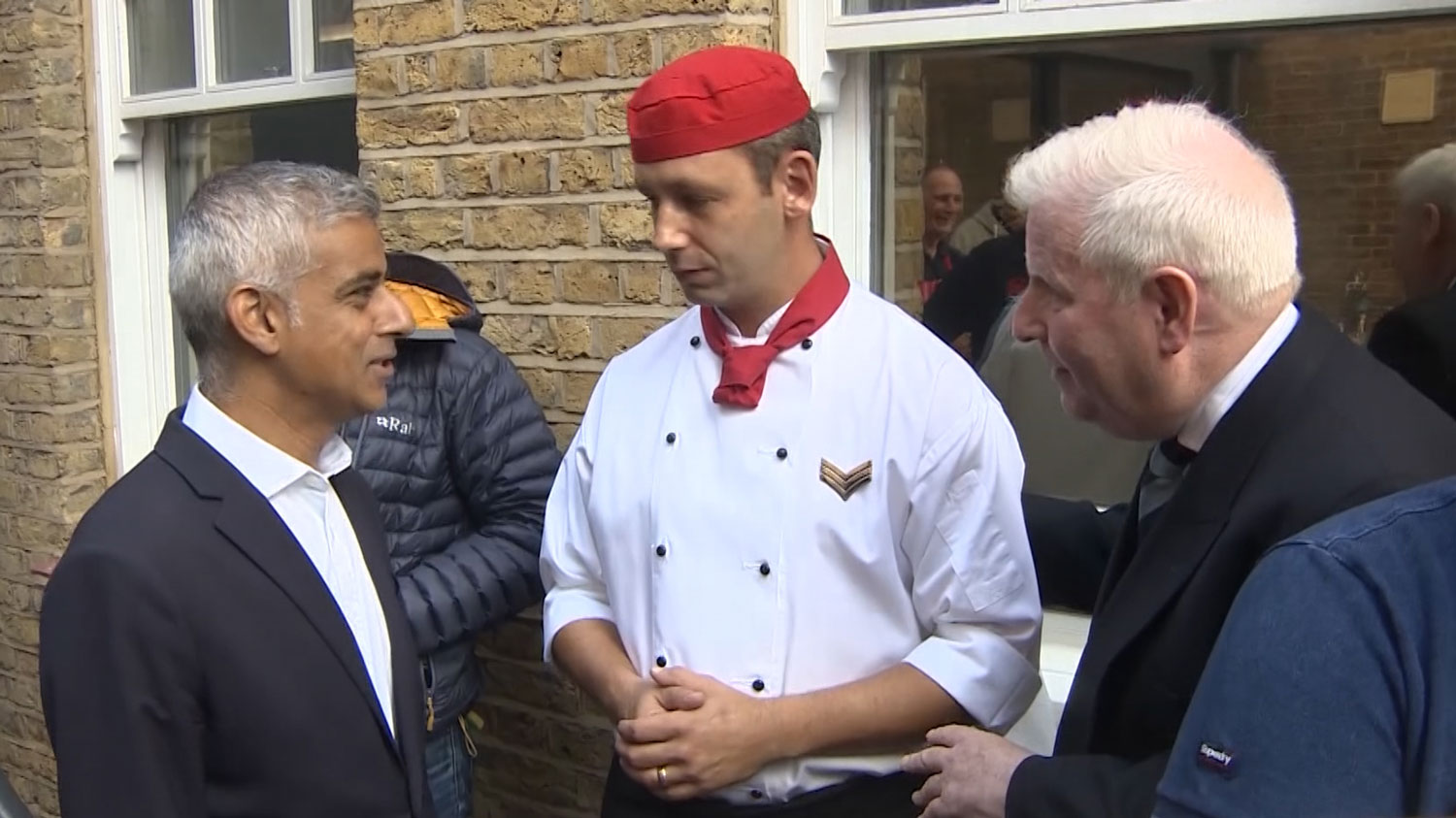 Mayor of London Sadiq Khan chef veteran Dr Hugh Milroy Veterans Aid CEO New Belvedere House (Picture: BFBS).