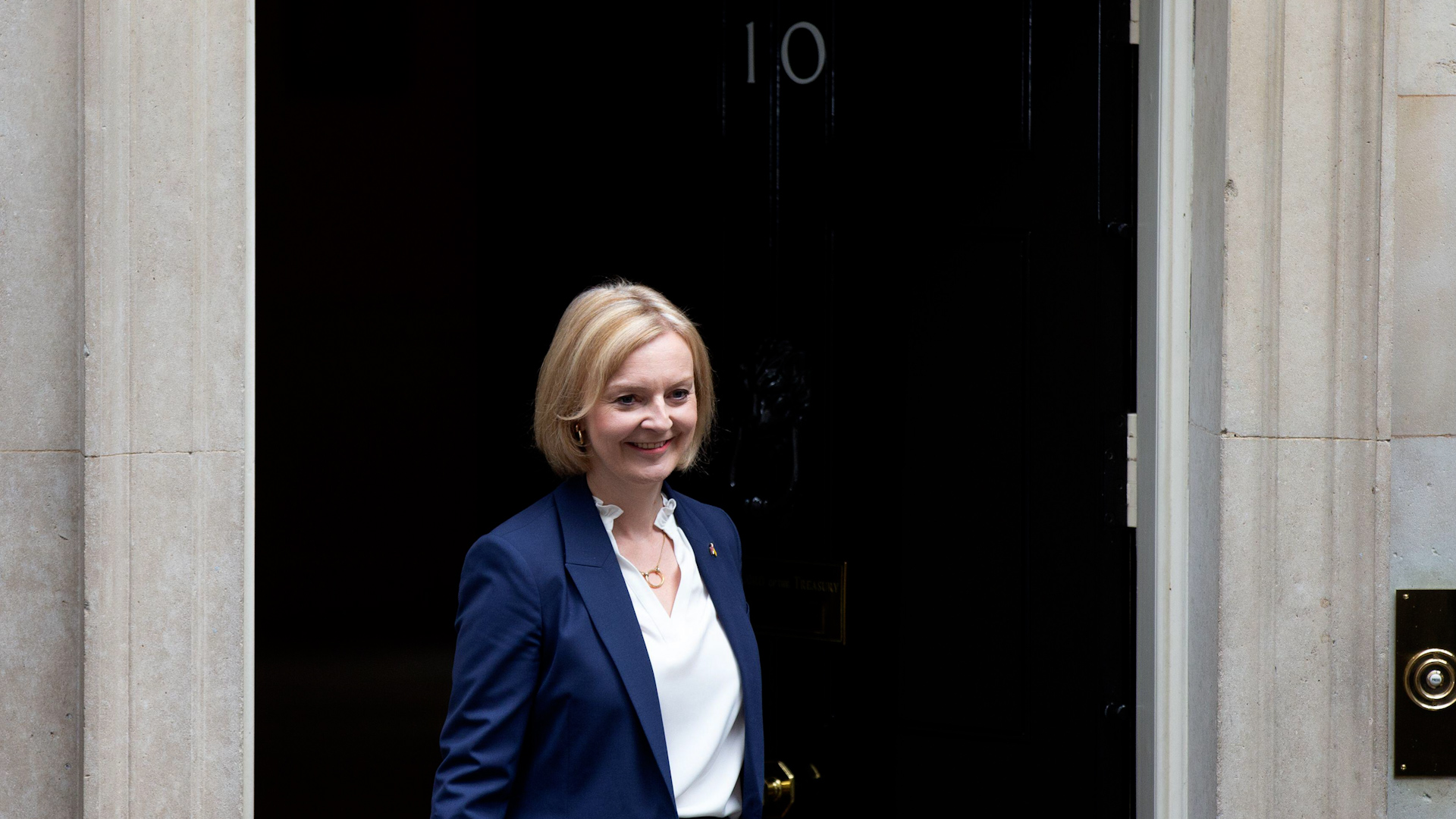 Newly elected Prime Minister Liz Truss leaves 10 Downing Street, London, to attend her first Prime Ministers Questions