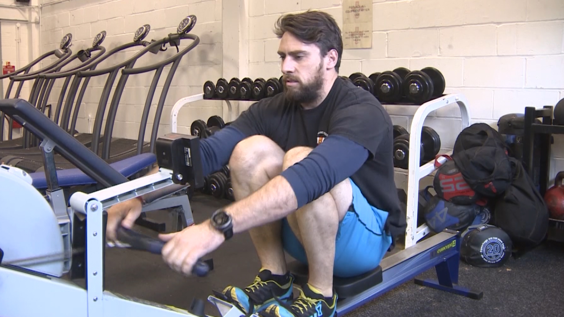Chris Shirley trains for Rowing for Rubicon
