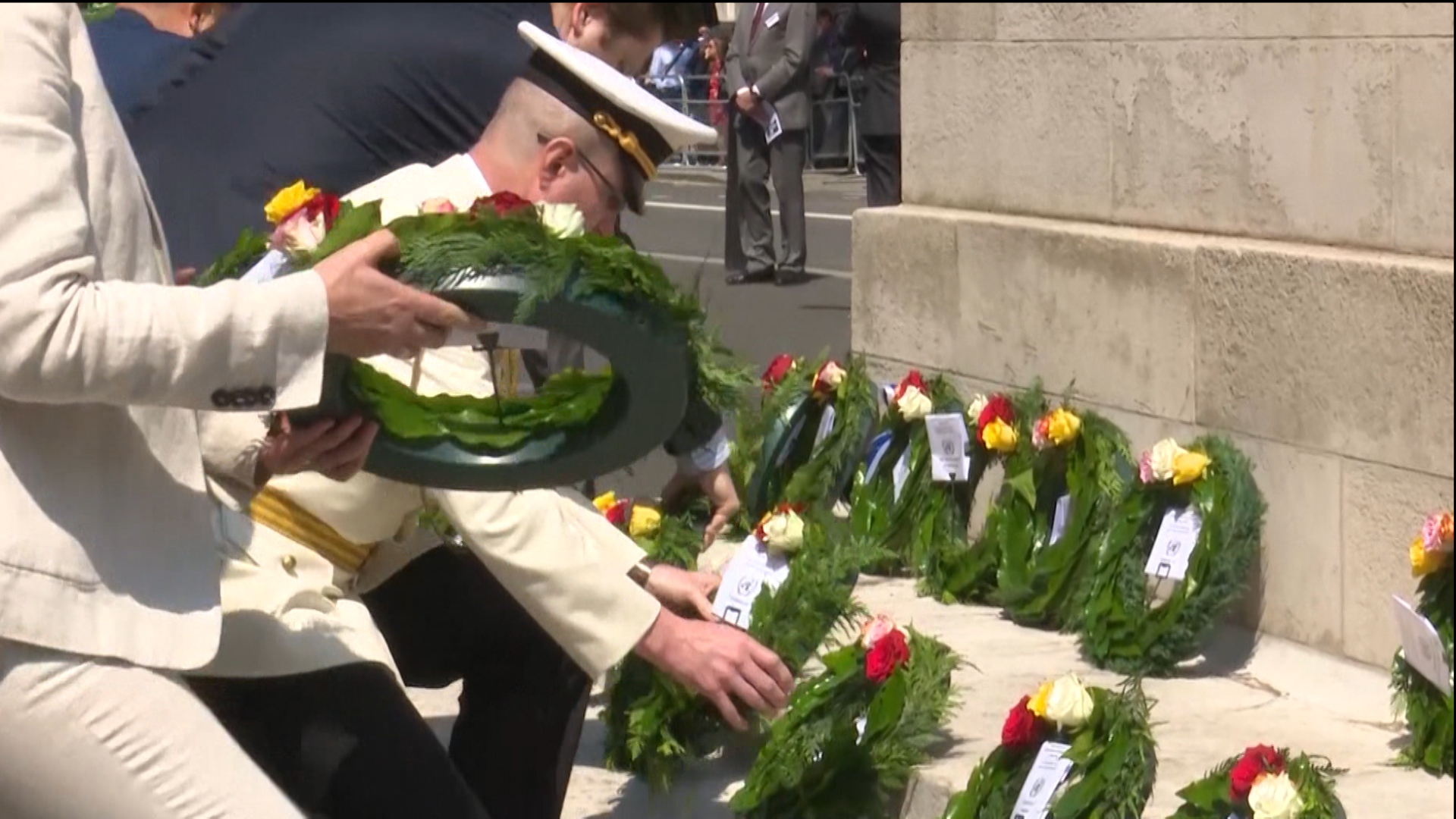 Wreaths are laid in tribute to UN Peacekeepers killed in conflicts