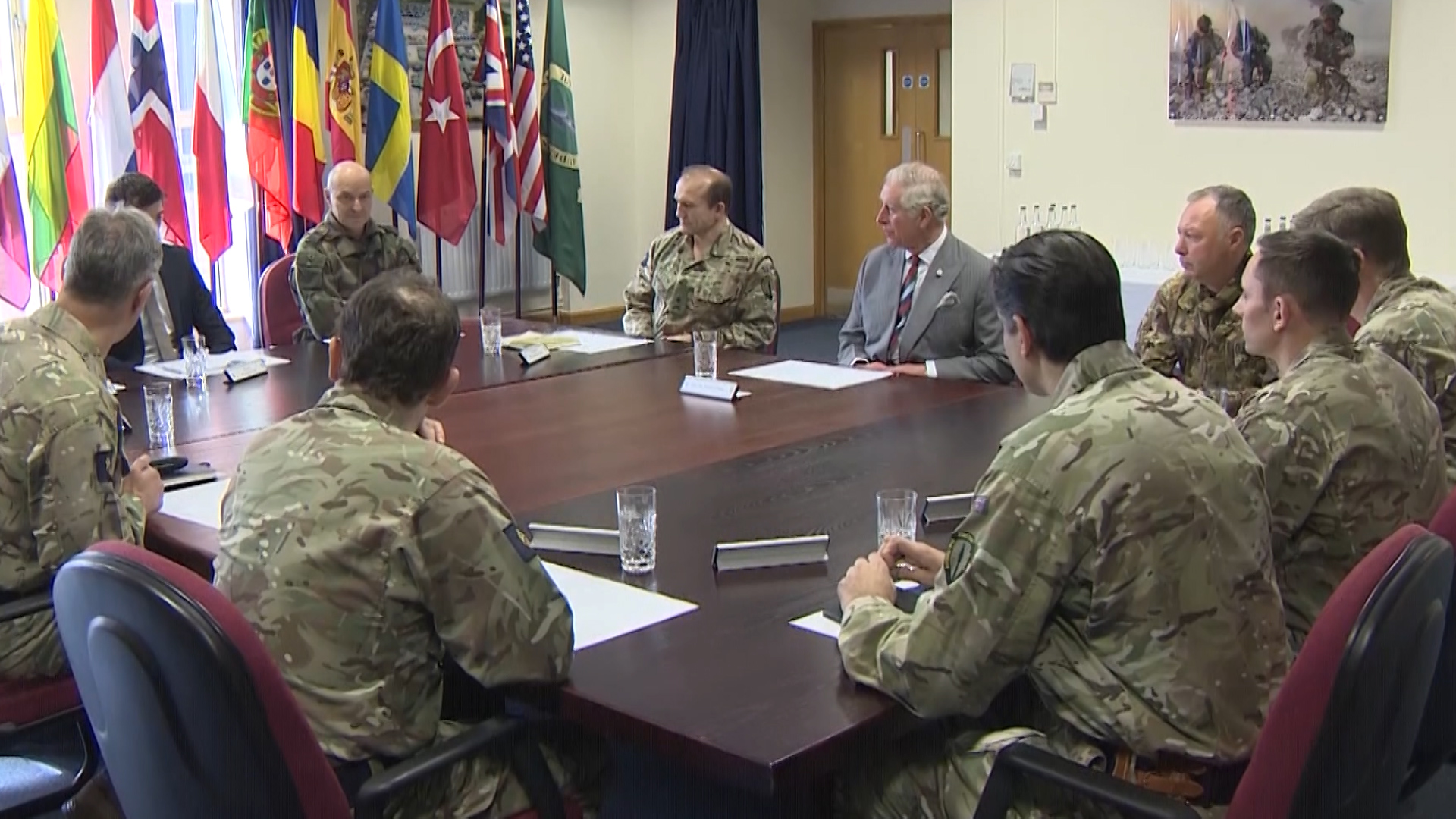 Prince Charles attends briefing from officers during HQ ARRC visit