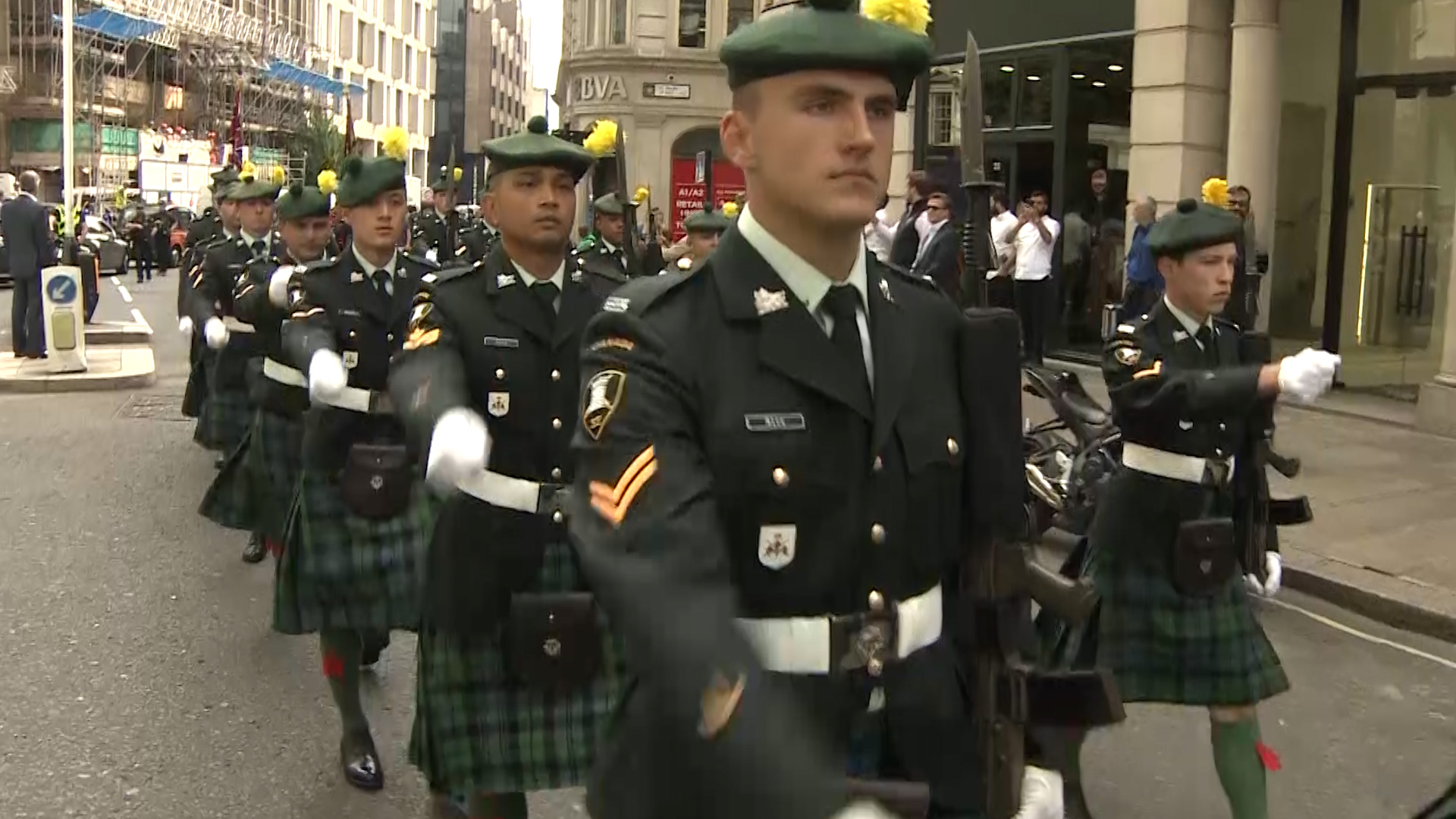 Canadian Fusiliers march through the City of London