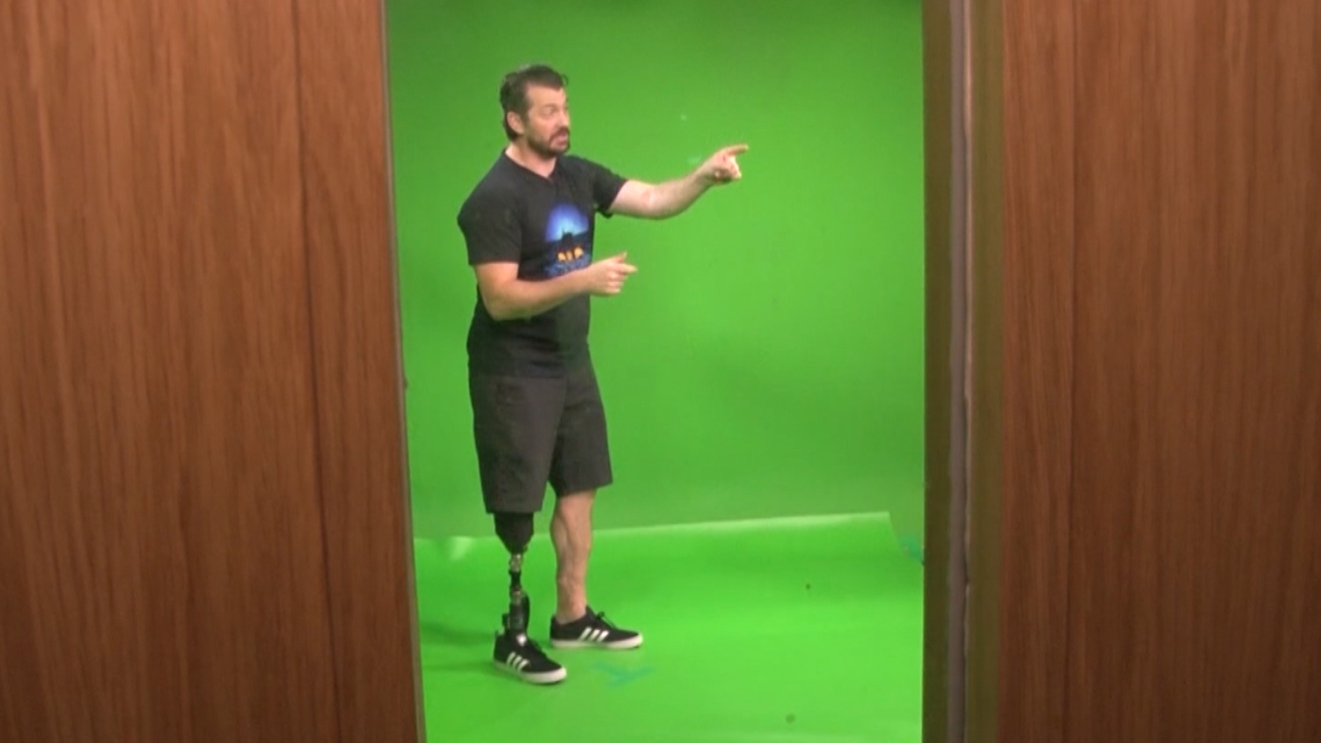 Cassidy Little in green screen studio
