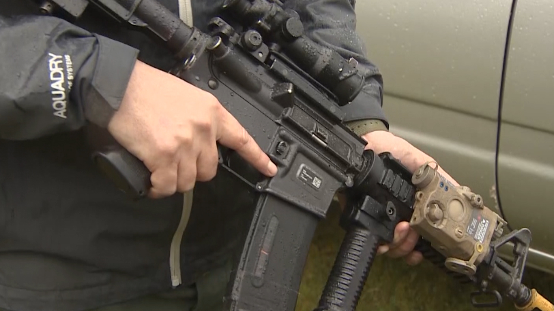 RMP officer with close protection weapon 