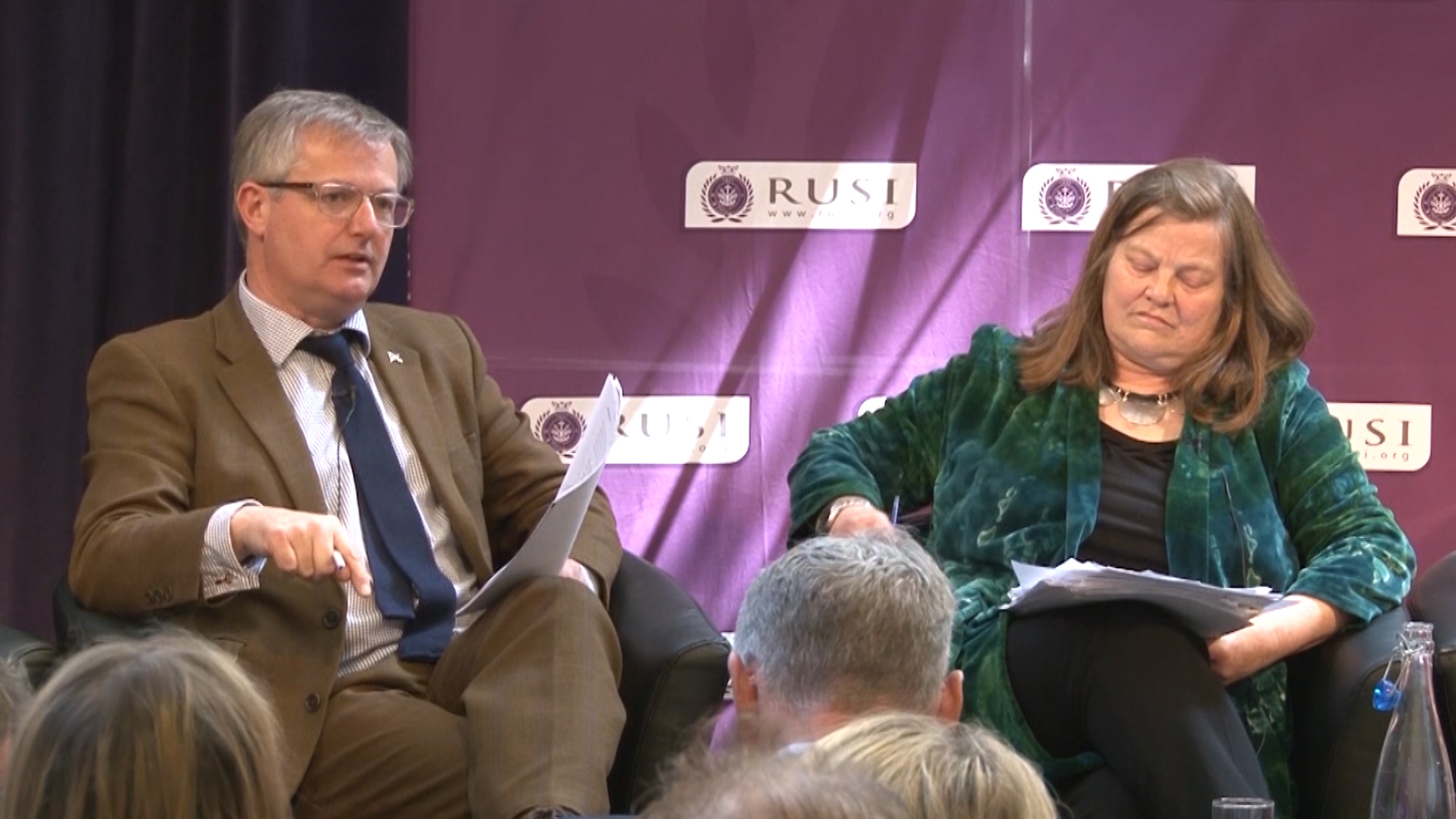 SNP representative Brendan O’Hara and Green Party's Dr Rebecca Johnson at RUSI debate