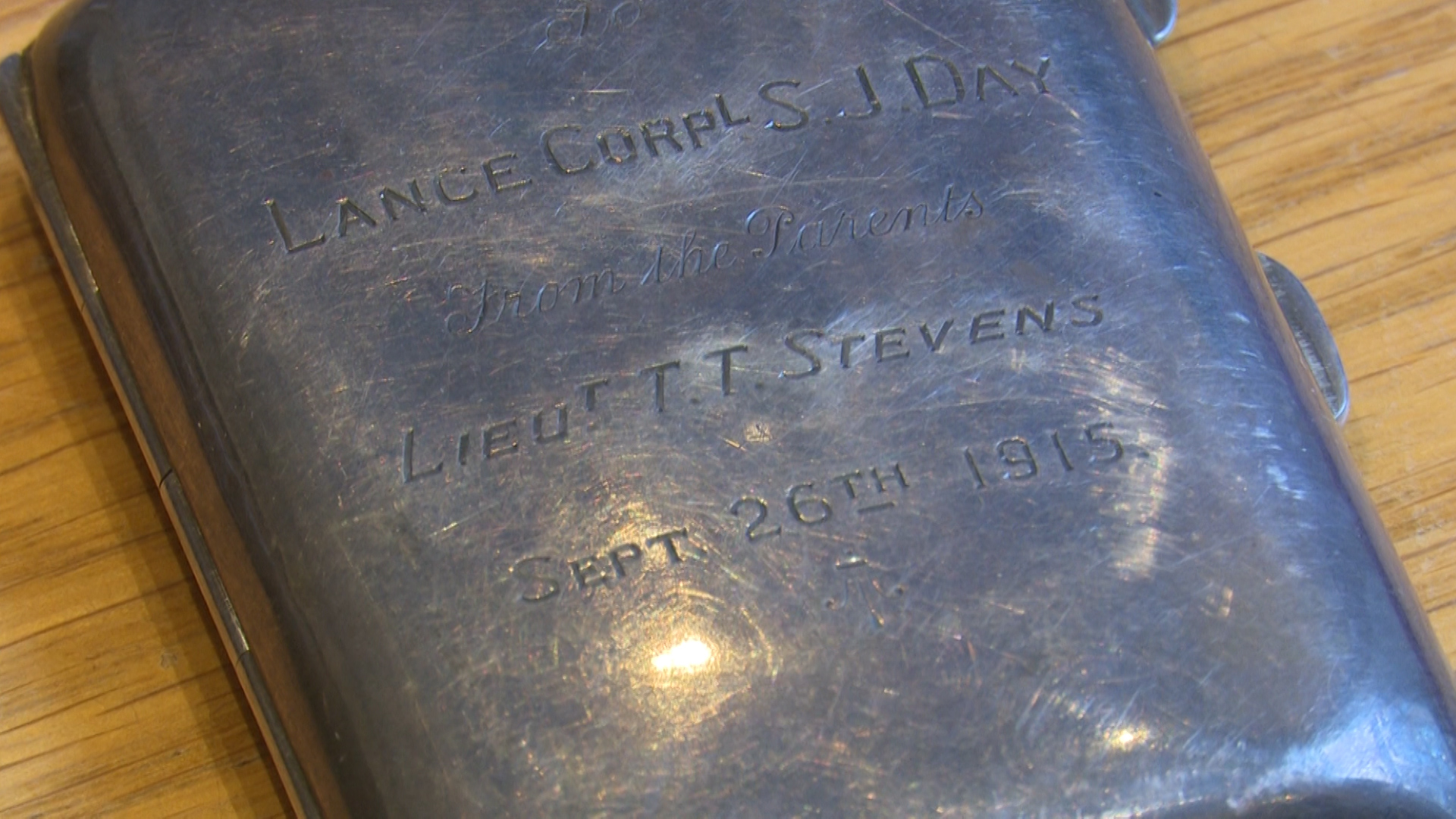 Silver case given to Sydney Day VC