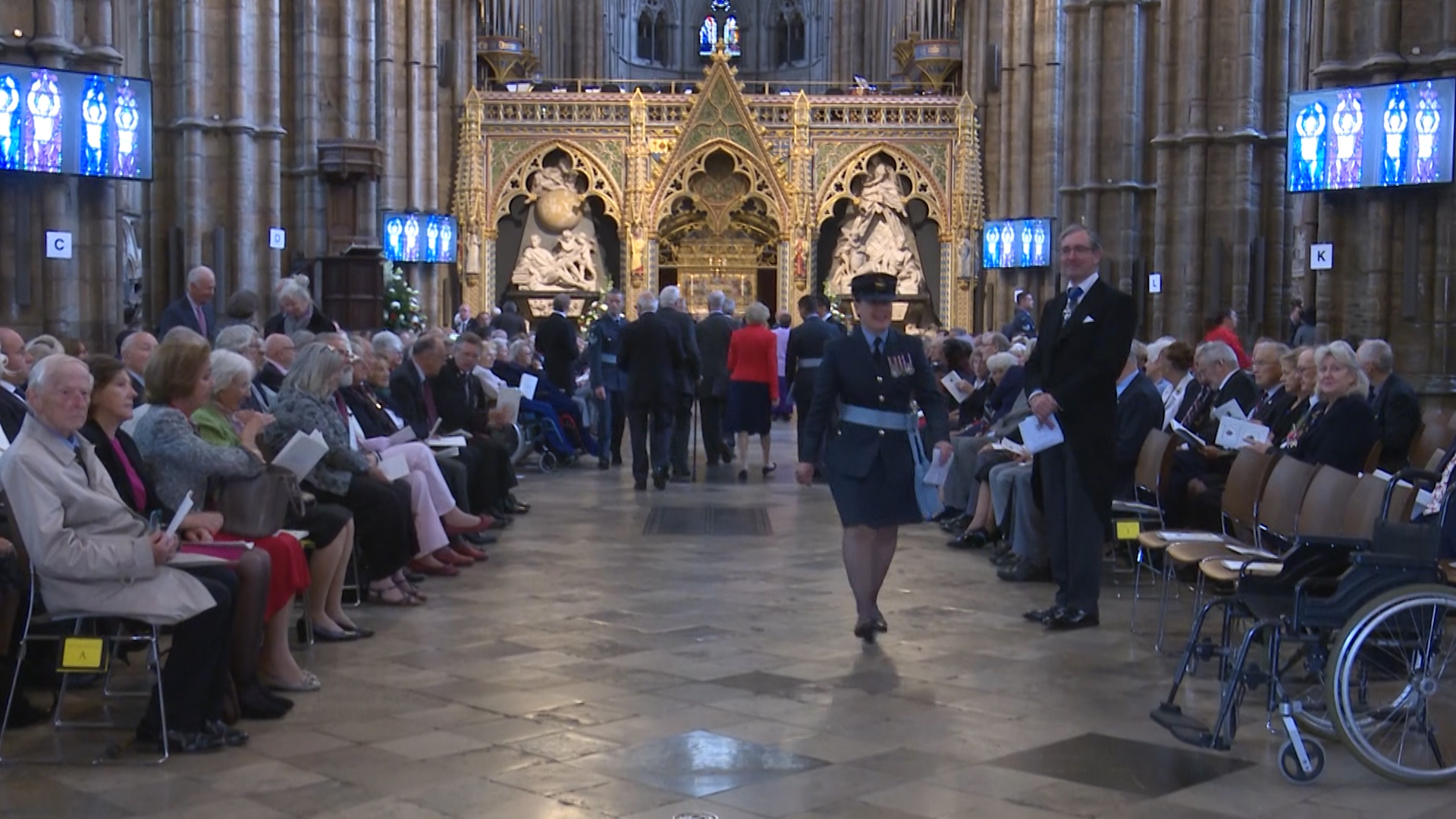 Past and present RAF personnel at Battle of Britain service at Westminster Abbey