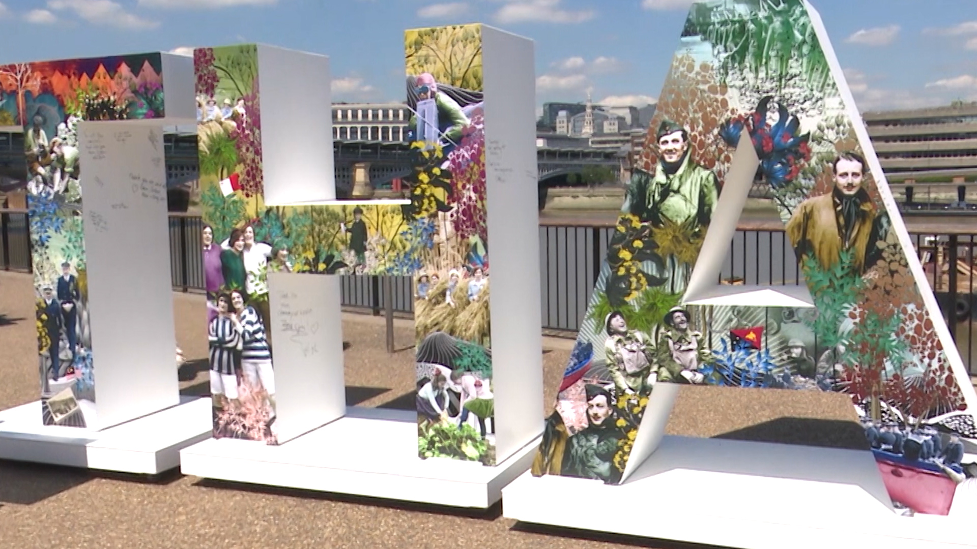 Detail of RBL Thank You artwork by the Thames