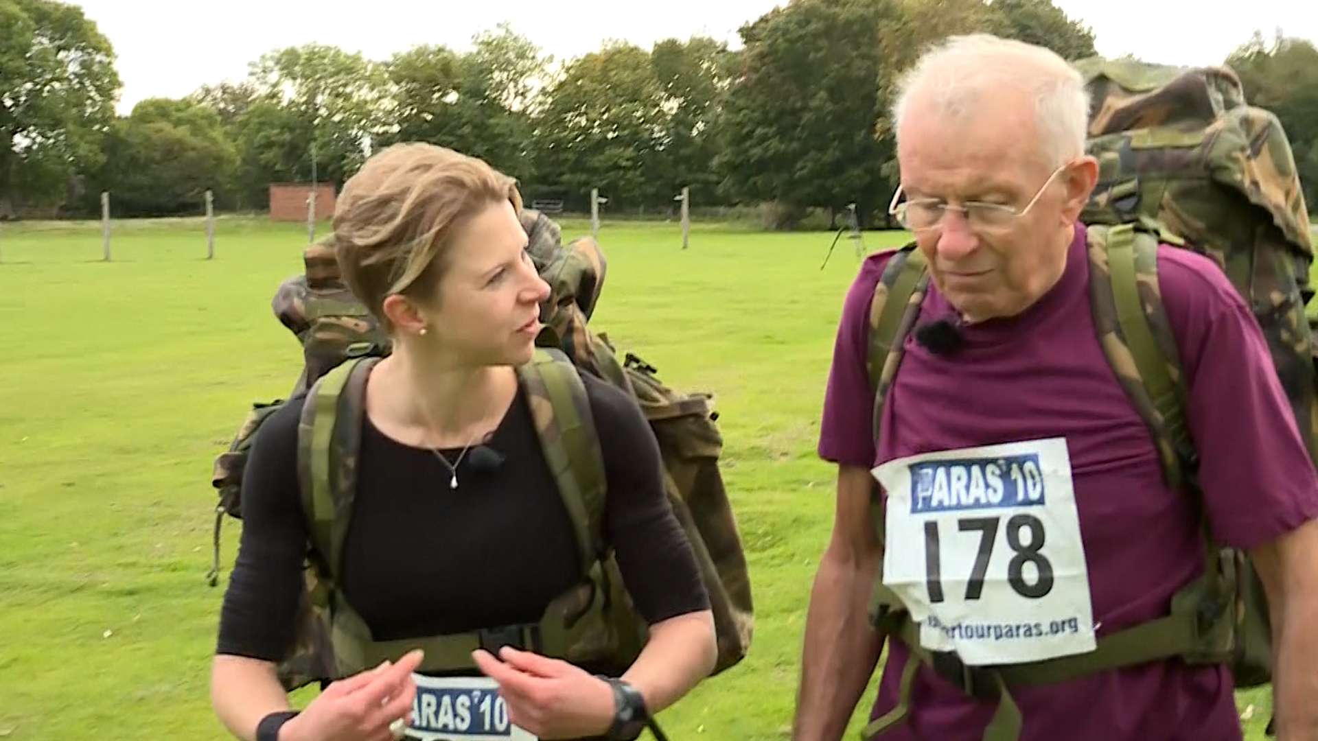Hannah King seeks advice from PARAS' 10 regular 81-year-old RAF veteran Mike Doyle