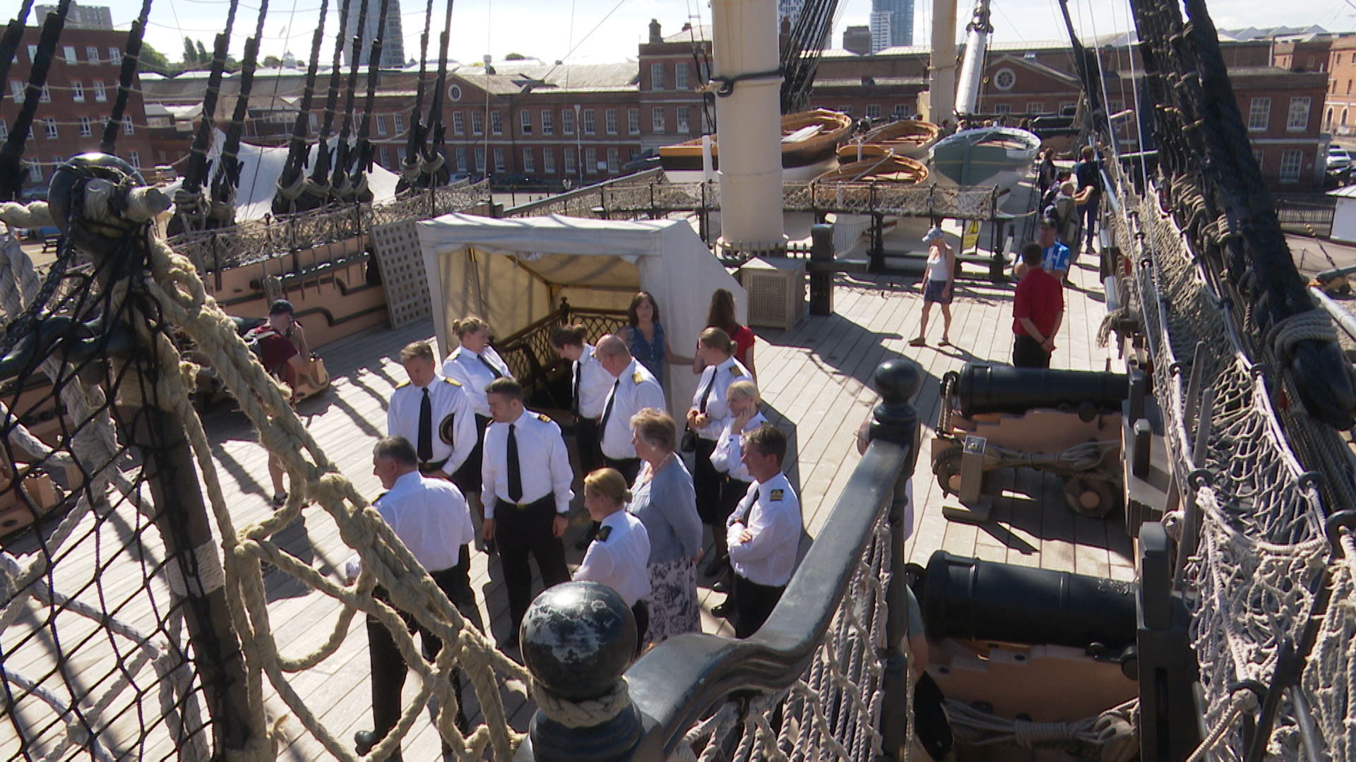 Royal Navy Nursing Service personnel on HMS Victory