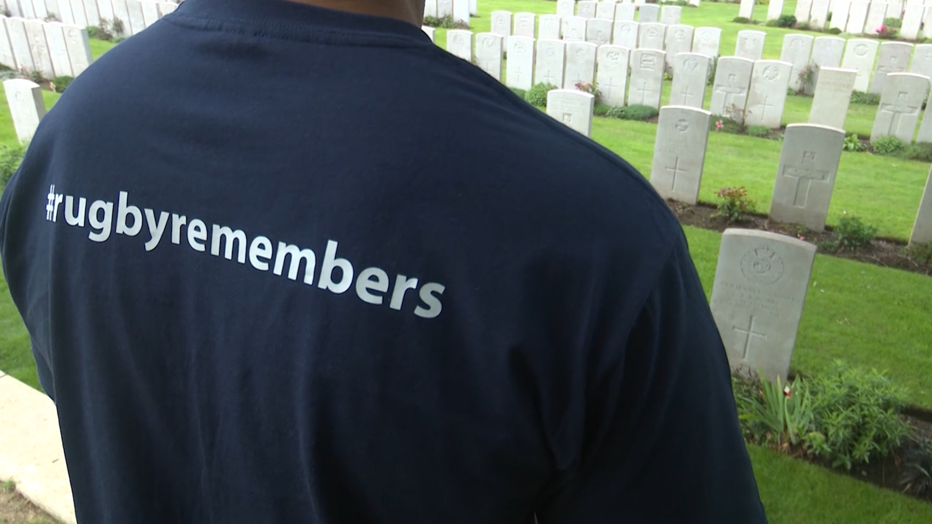 Rugby players visit First World War cemetery in Northern France