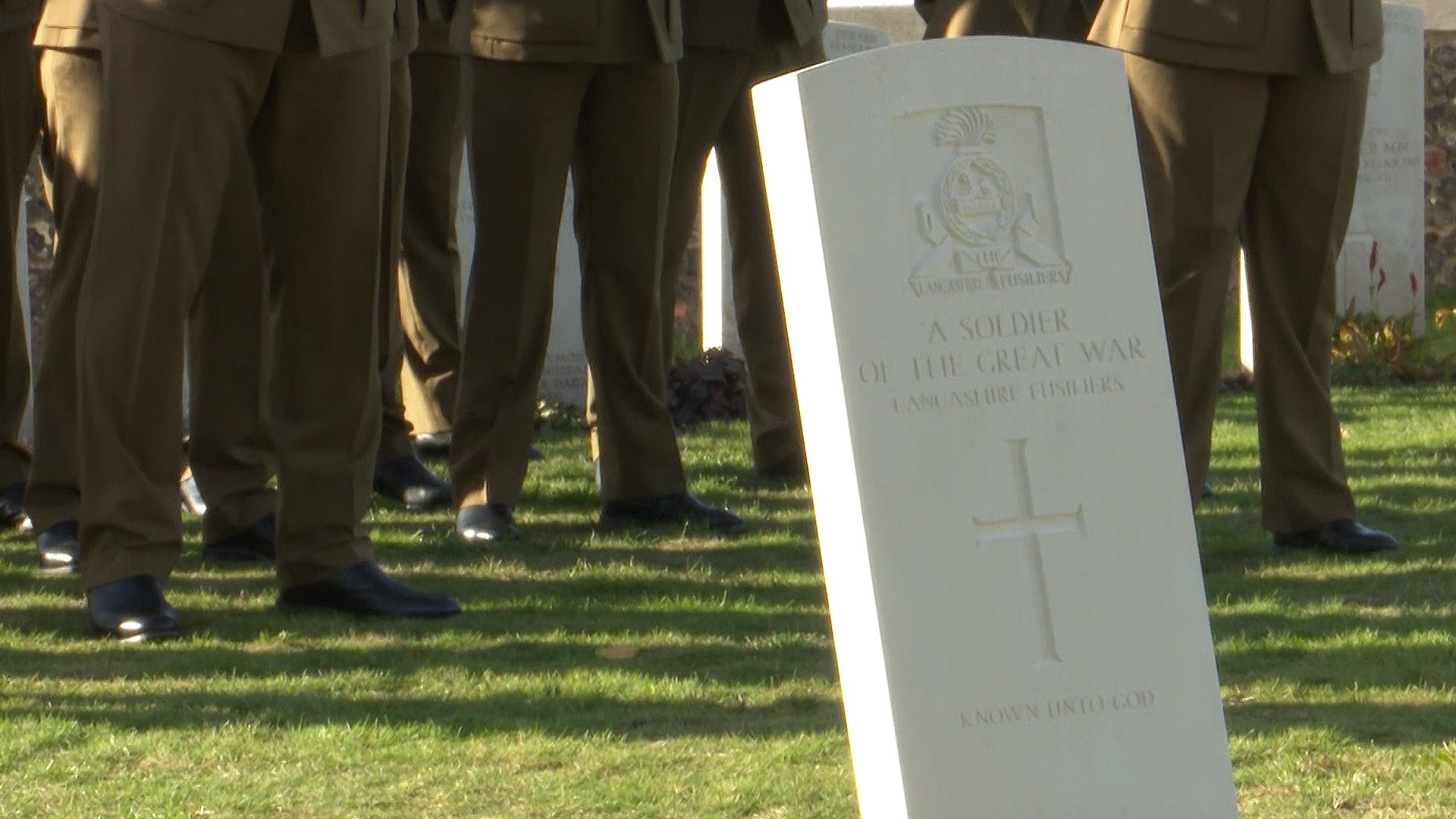 Gravestone for Unknown Soldier at Tyne Cot Cemetery near Ypres.