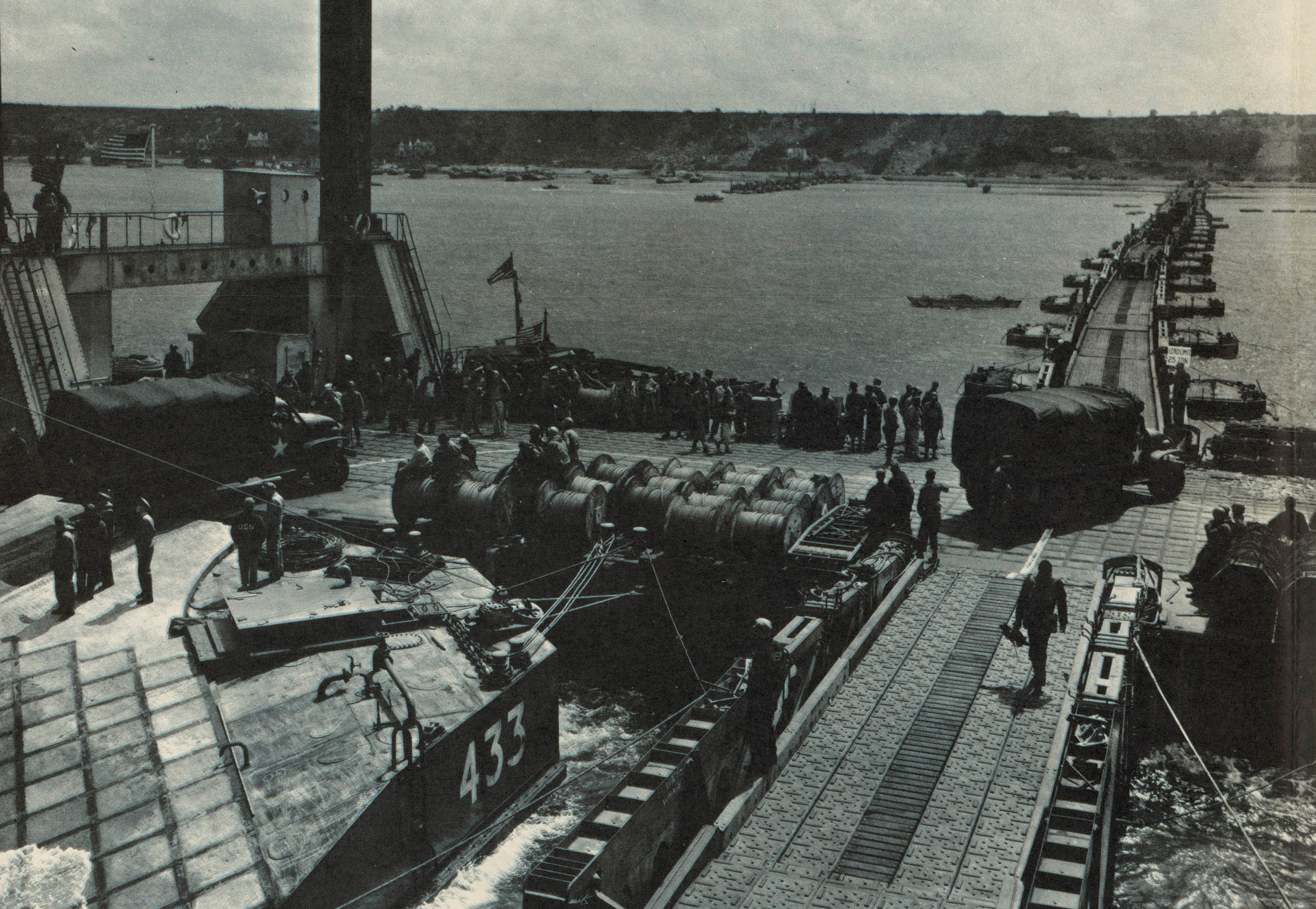Mulberry Harbour Normandy D-Day. Credit US National Archive