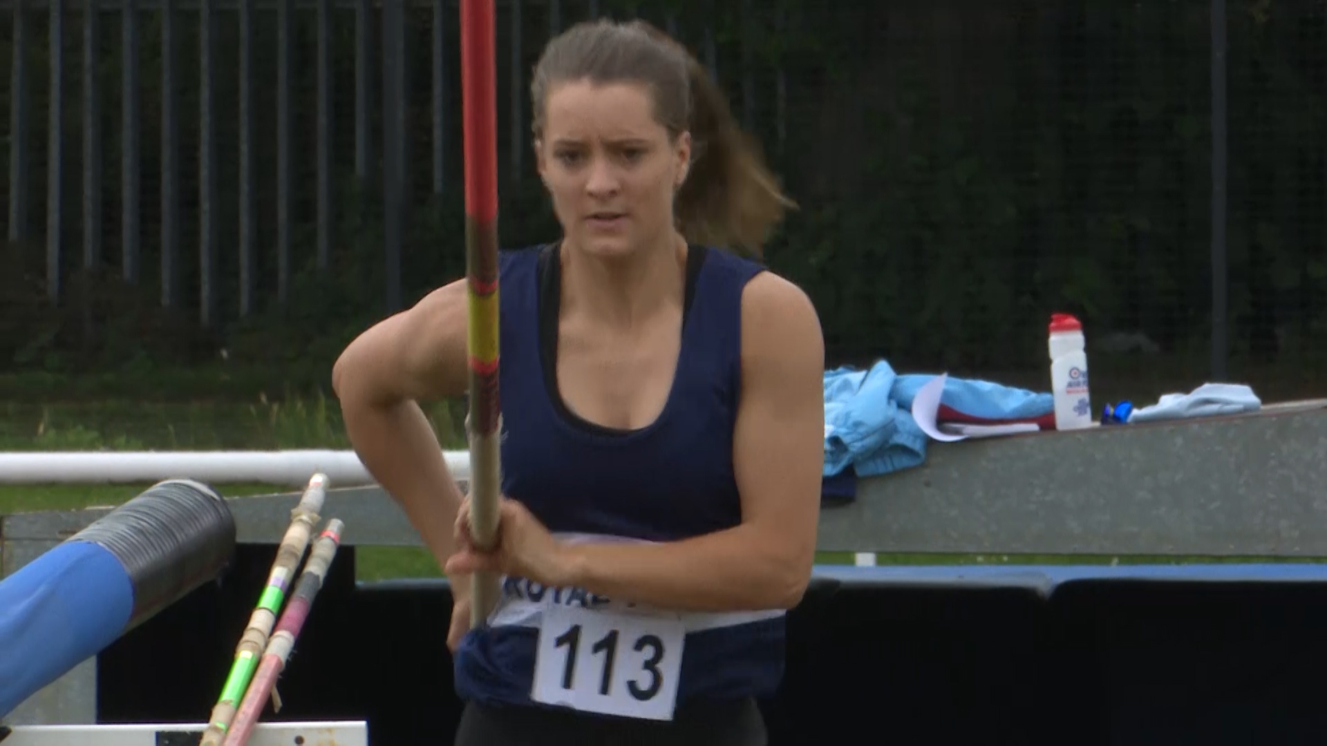 In the first ever women’s pole vault competition at an Inter Services, the Navy’s Able Seaman Niamh Rowley finished third in her first competition in some time.