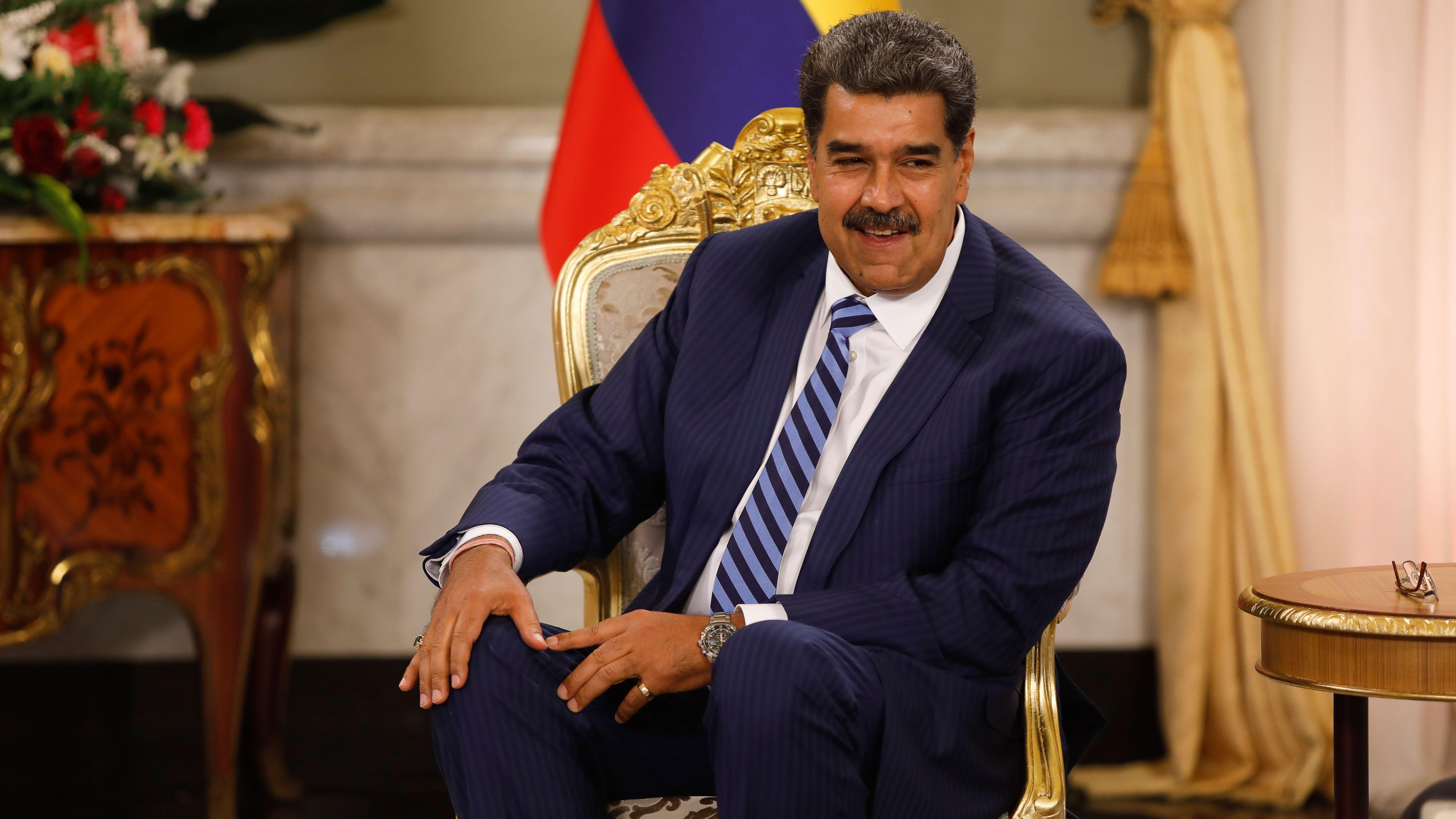 Nicolas Maduro, president of Venezuela, at presidential palace in Caracas, Venezuela. 16th Aug, 2023