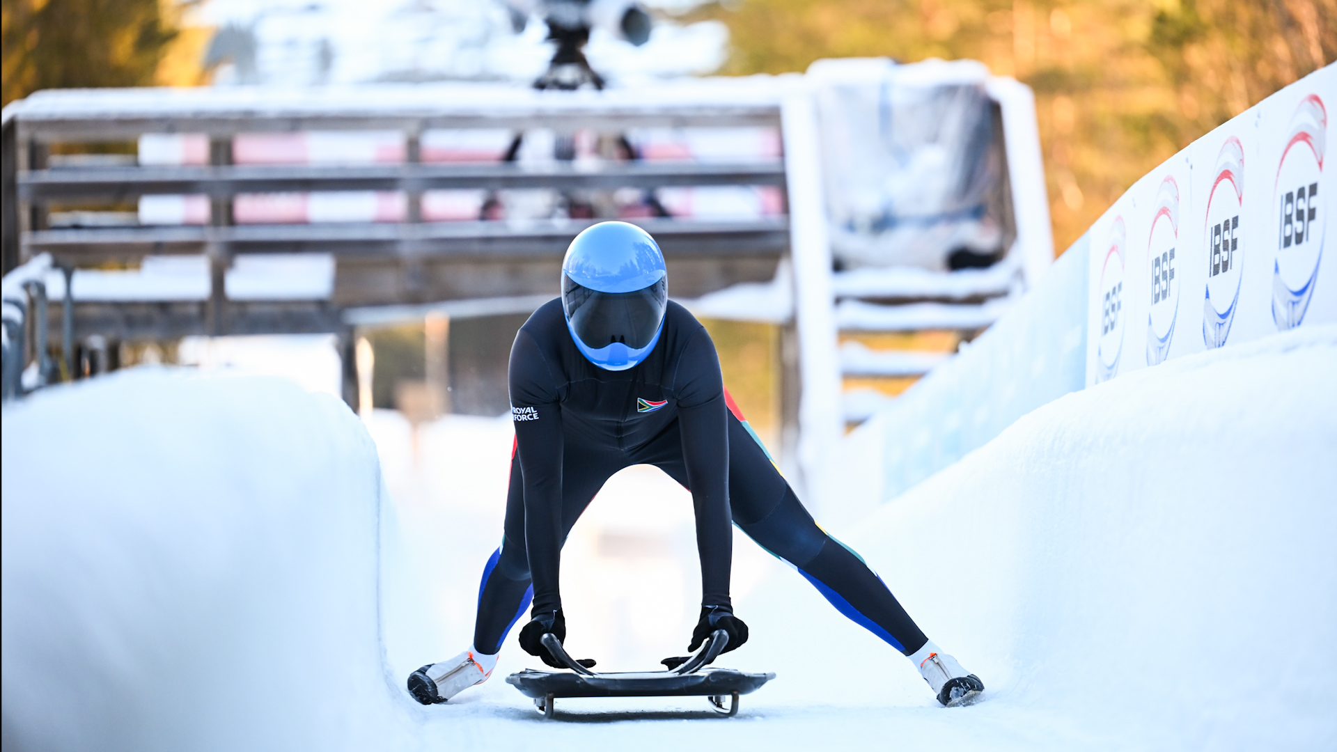 Athlete preparing to compete in skeleton 