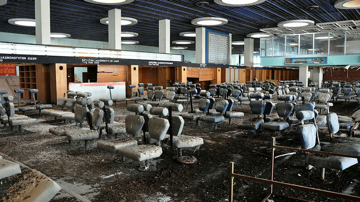 Nicosia International Airport was left abandoned in 1974 during the invasion of Turkish Forces CREDIT Crown Copyright
