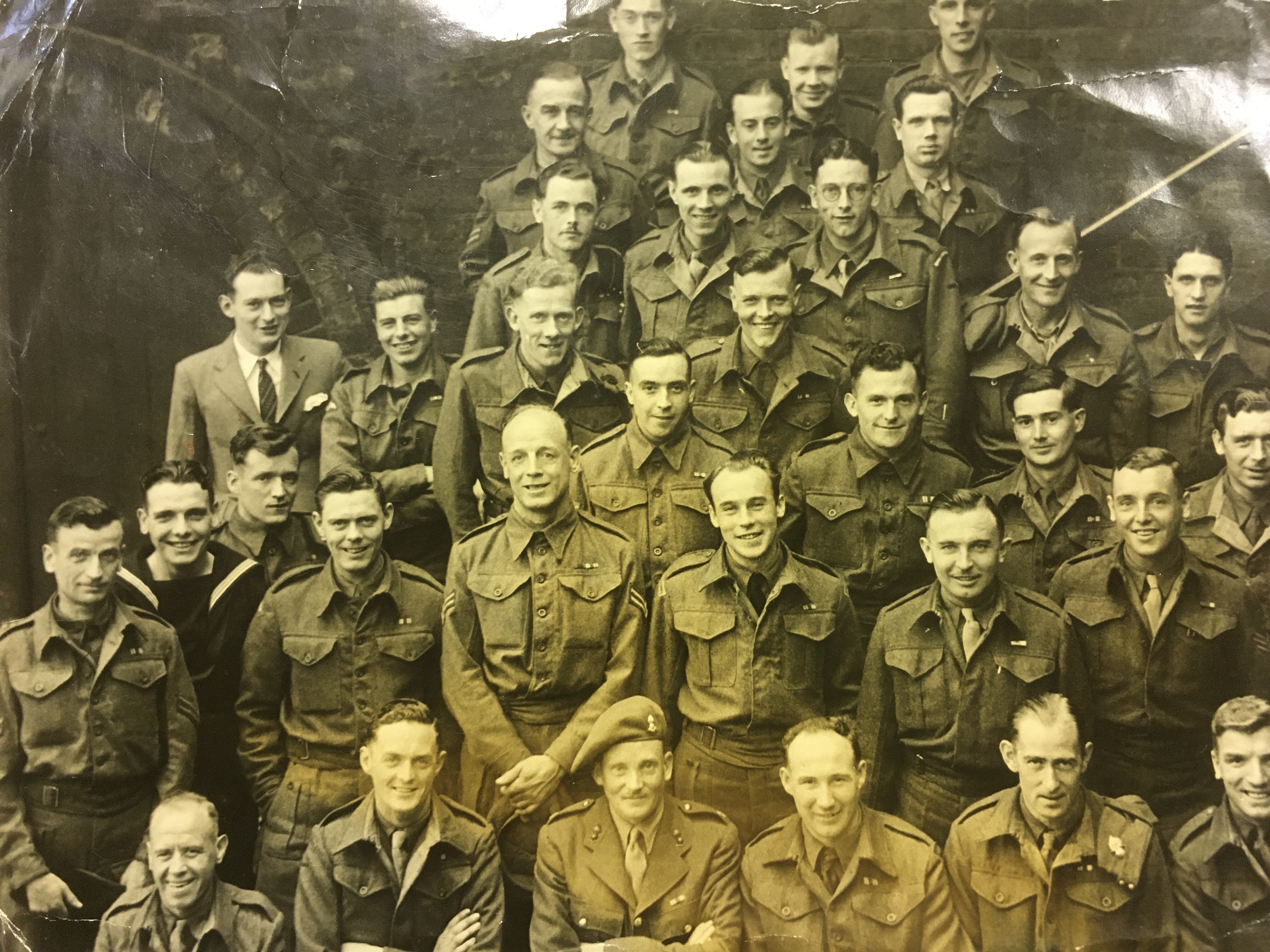 Norman Lewis (front row second from left) with fellow soldiers