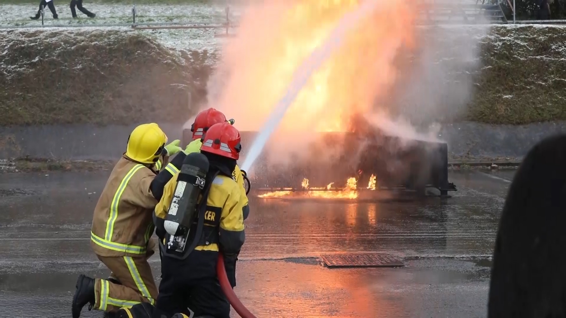 Norwegian Navy put out a fire in Plymouth 120219 CREDIT BFBS.jpg 