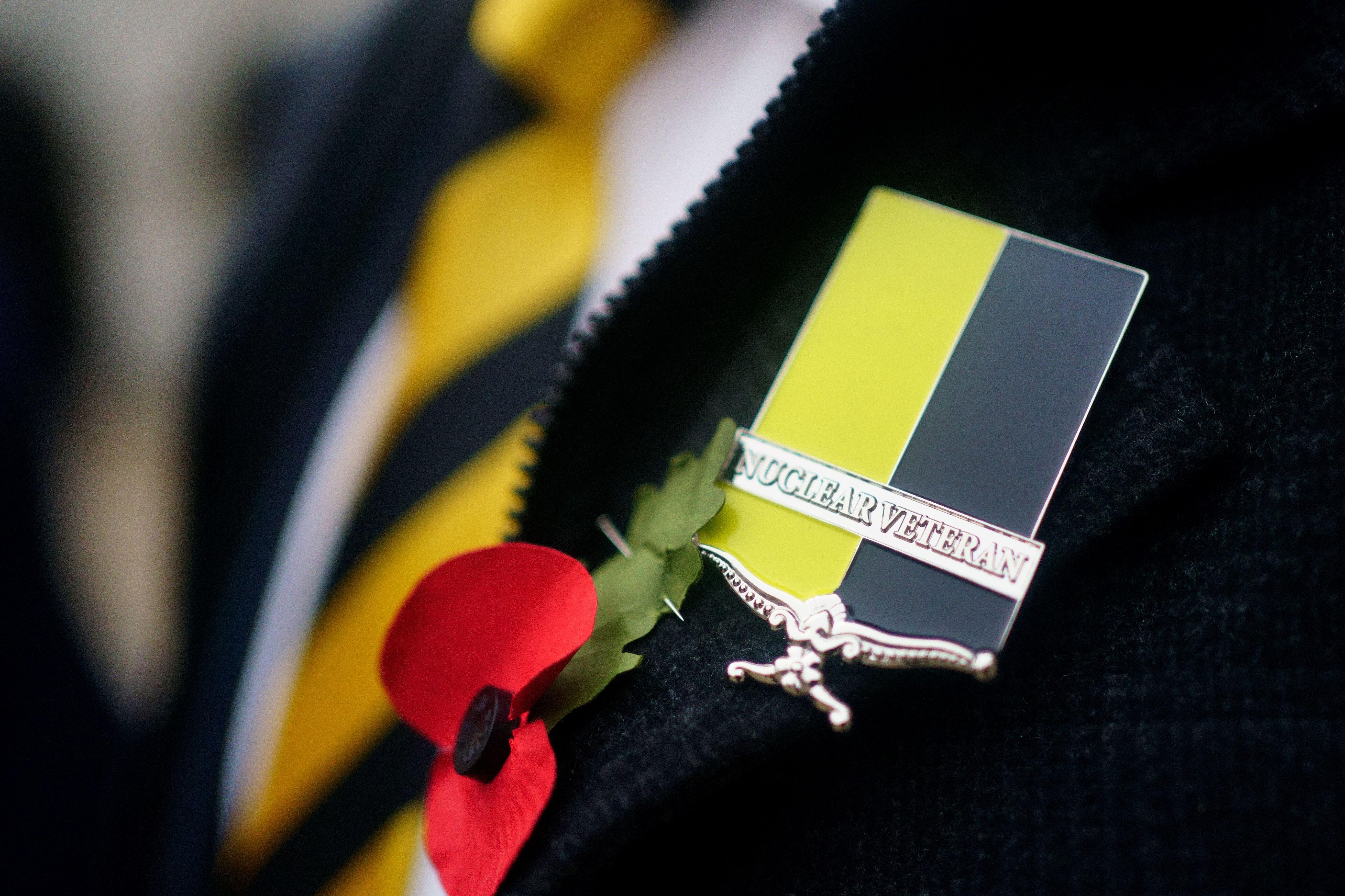 Nuclear test veteran wearing missing medal