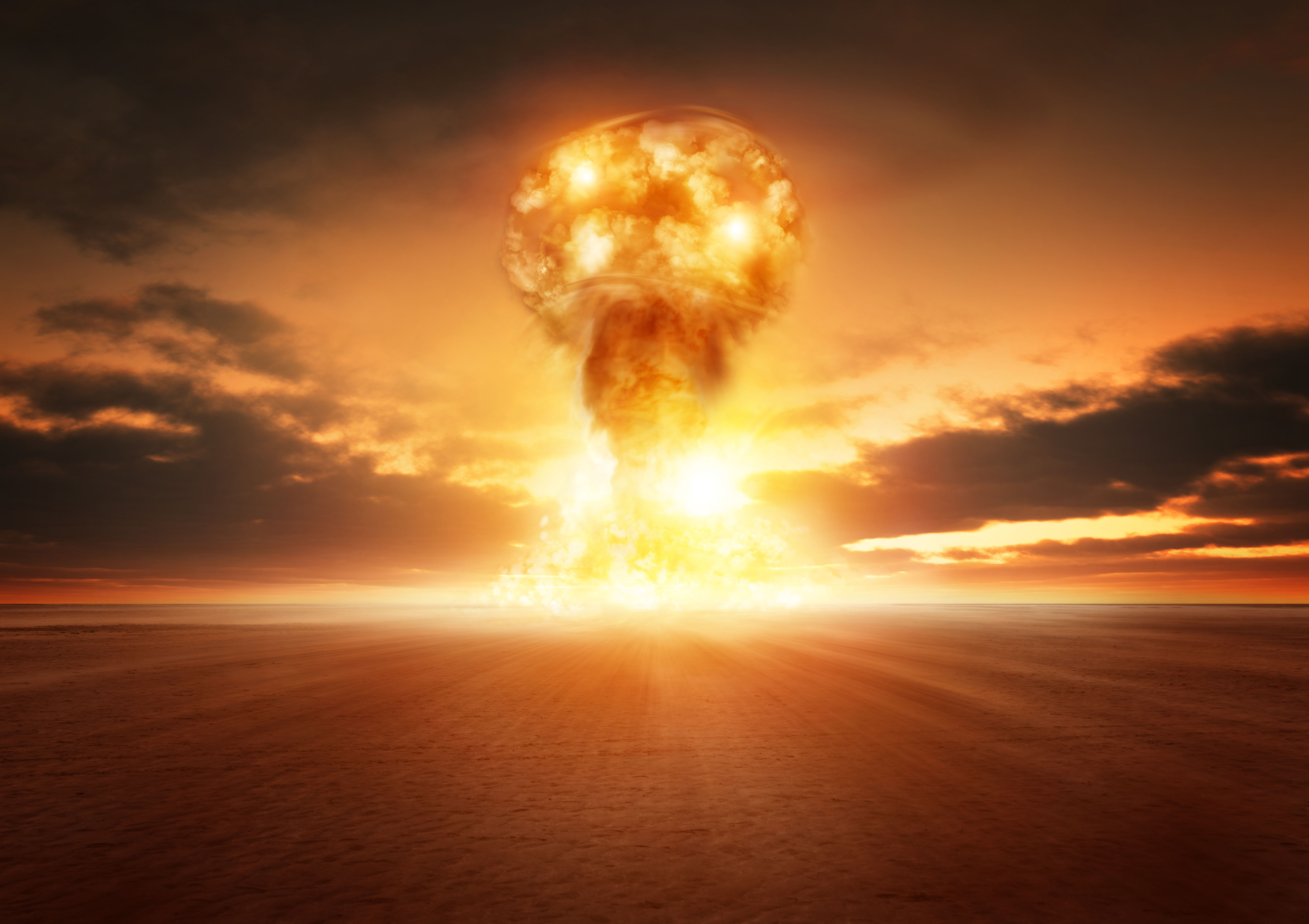 A modern nuclear bomb explosion in the desert (Picture: James Thew / Alamy).