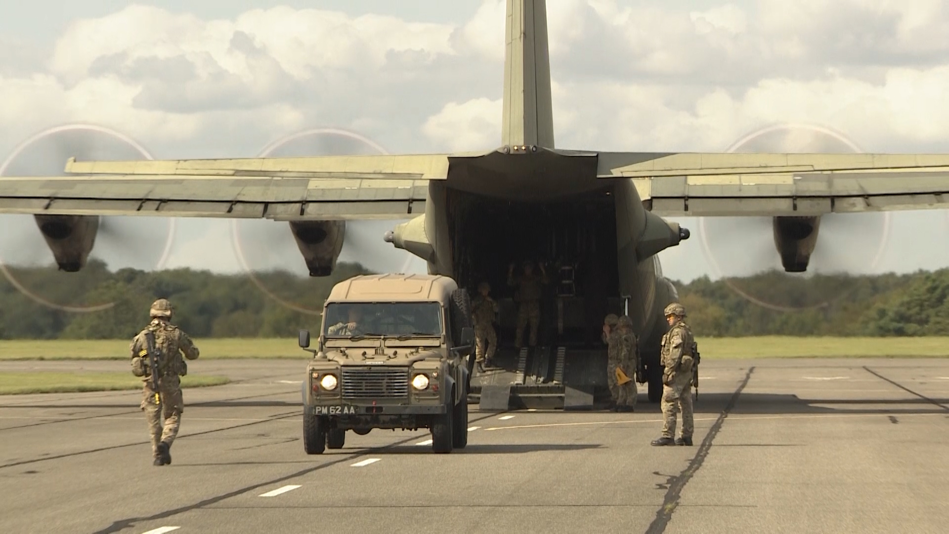 Number One Air Mobility Wing load the C130 on the runway, which is rarely used.