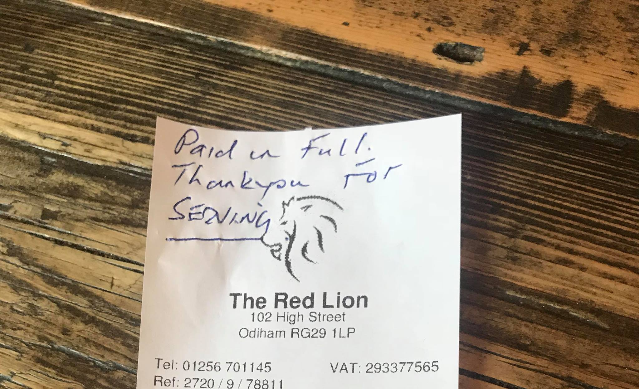 Odiham pub RAF bill
