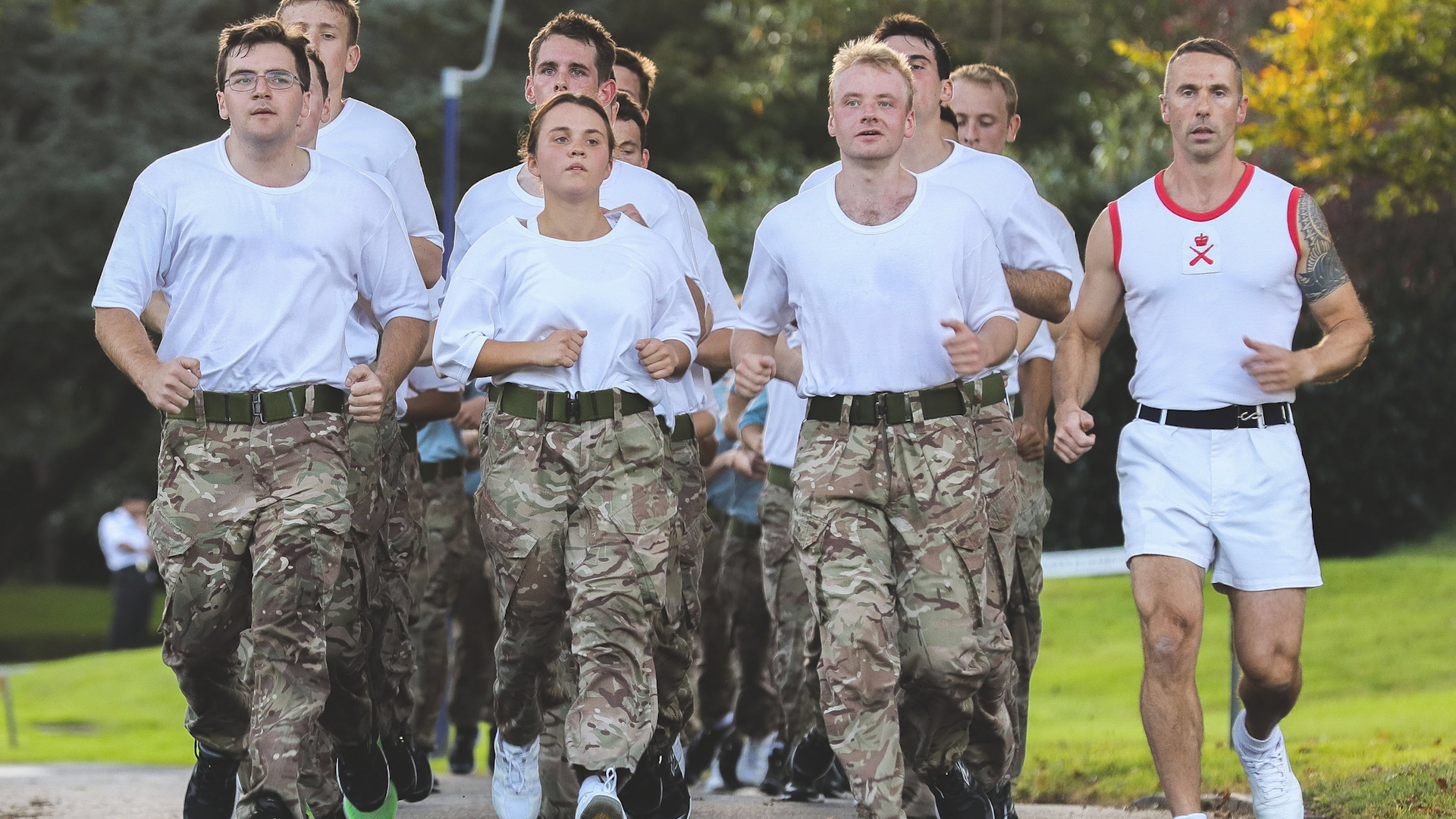 A library image of Officer Cadets being put through their paces by a physical trainer at Dartmouth (Picture: Royal Navy).