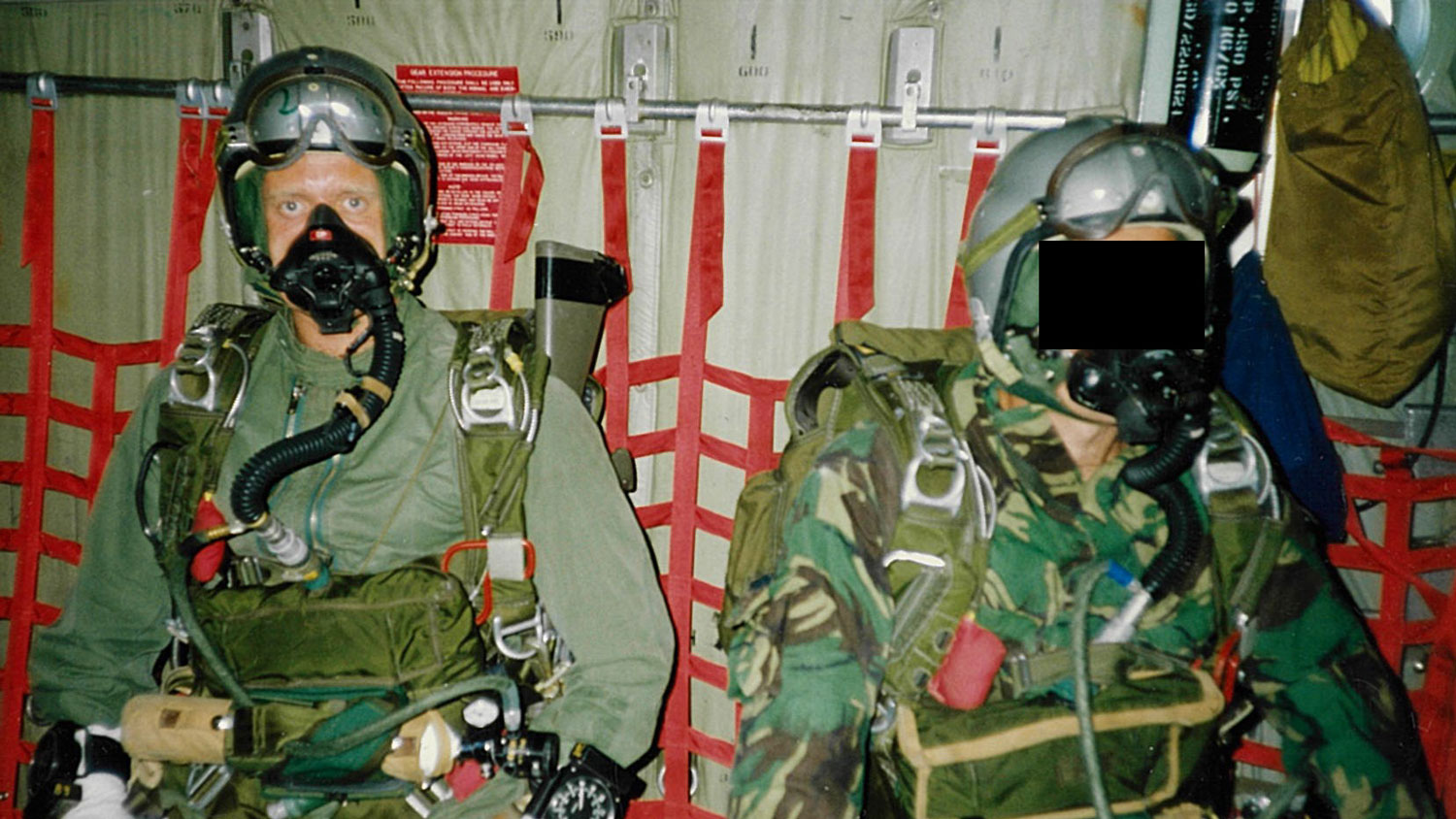 On oxygen, 25,000 ft, ready to jump while with the SAS CREDIT Des Powell