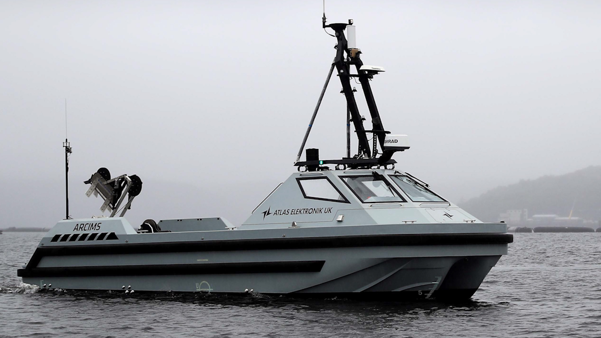 One of the Project Wilton boats searches Faslanes waters on a winters day 30112023 CREDIT Royal Navy