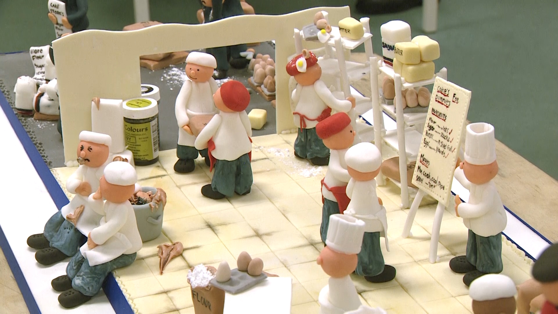 One of the scenes depicted by the cake on HMS Prince of Wales.