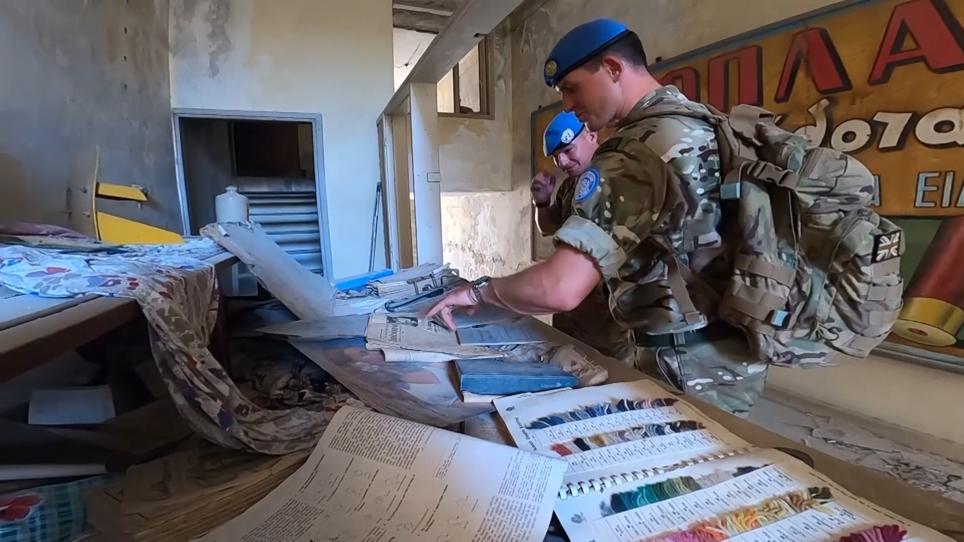 Personnel from 7 Rifles Battlegroup patrol the buffer zone in Nicosia.