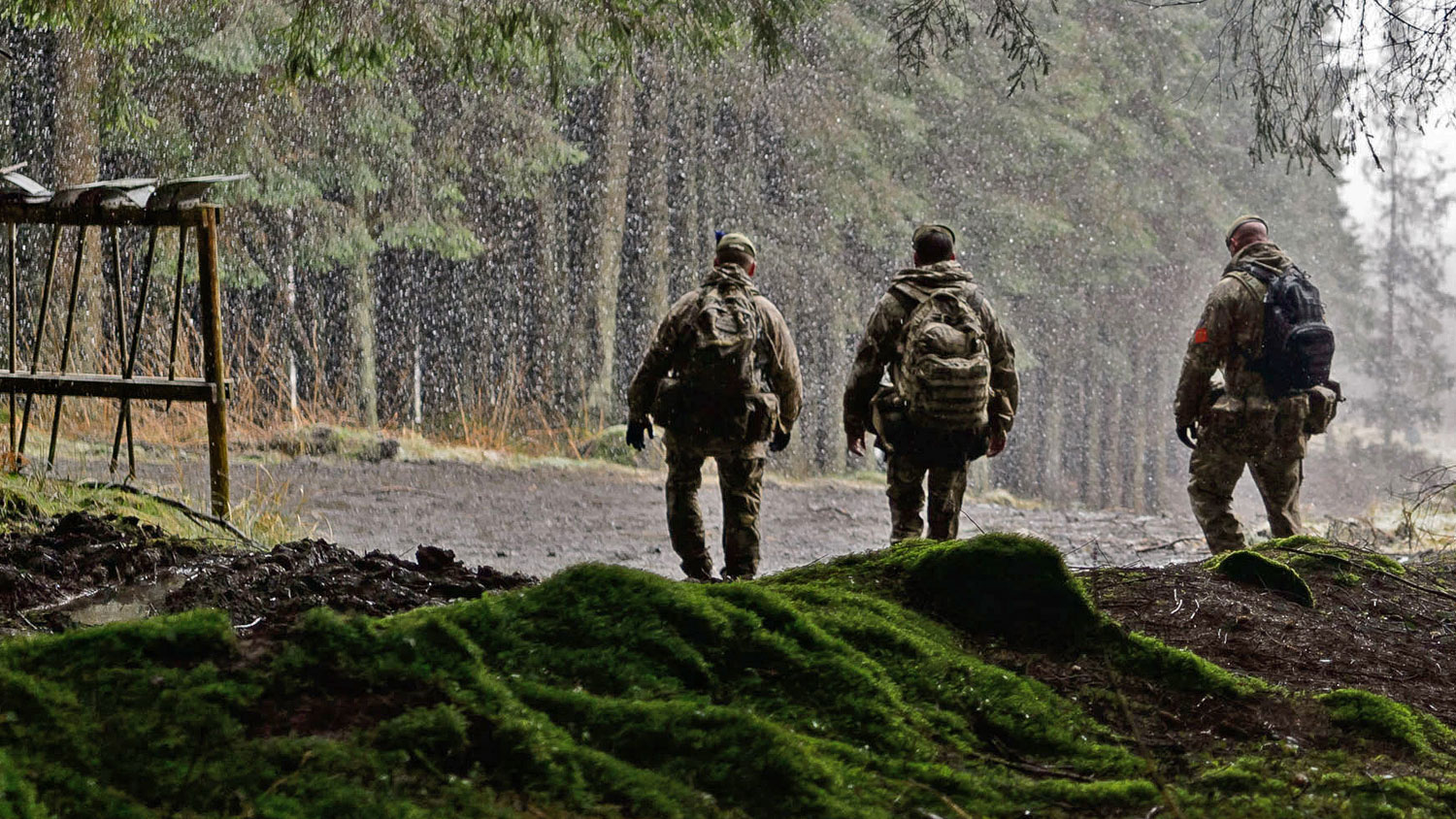 Otterburn Training Area in Northumberland Soldiers Officers Royal Regiment of Scotland in 2017 Rain Nature ID 45162946 CREDIT Crown Copyright